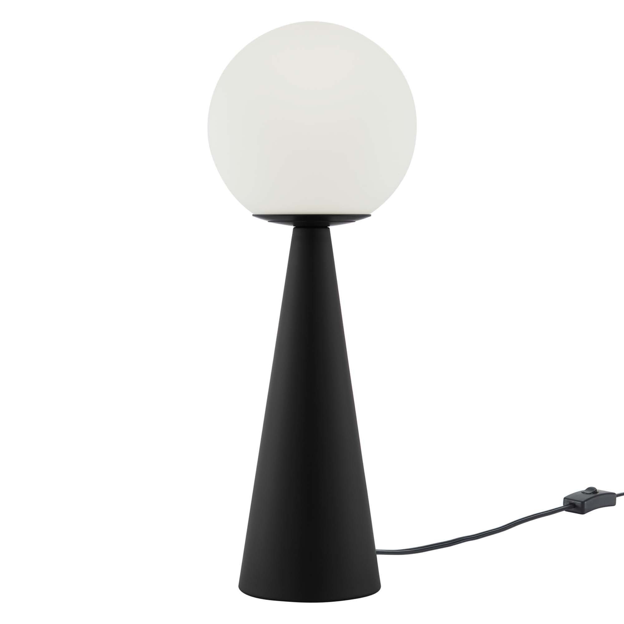 Apex Glass Globe Glass Table Lamp, White Black