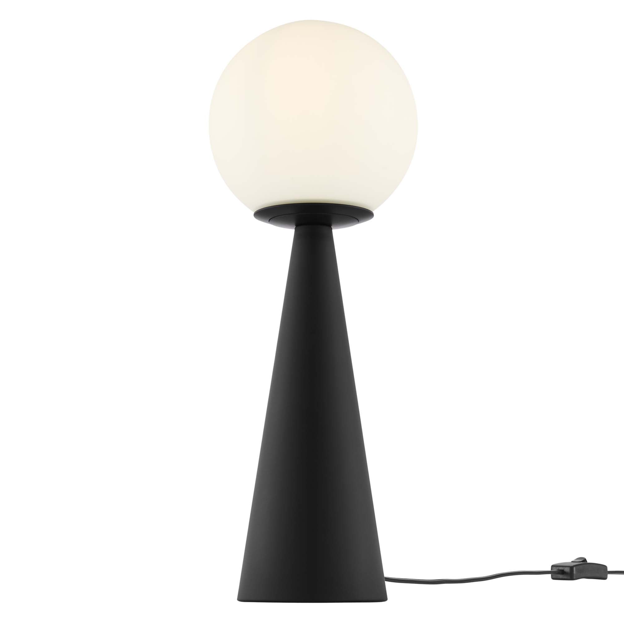 Apex Glass Globe Glass Table Lamp, White Black
