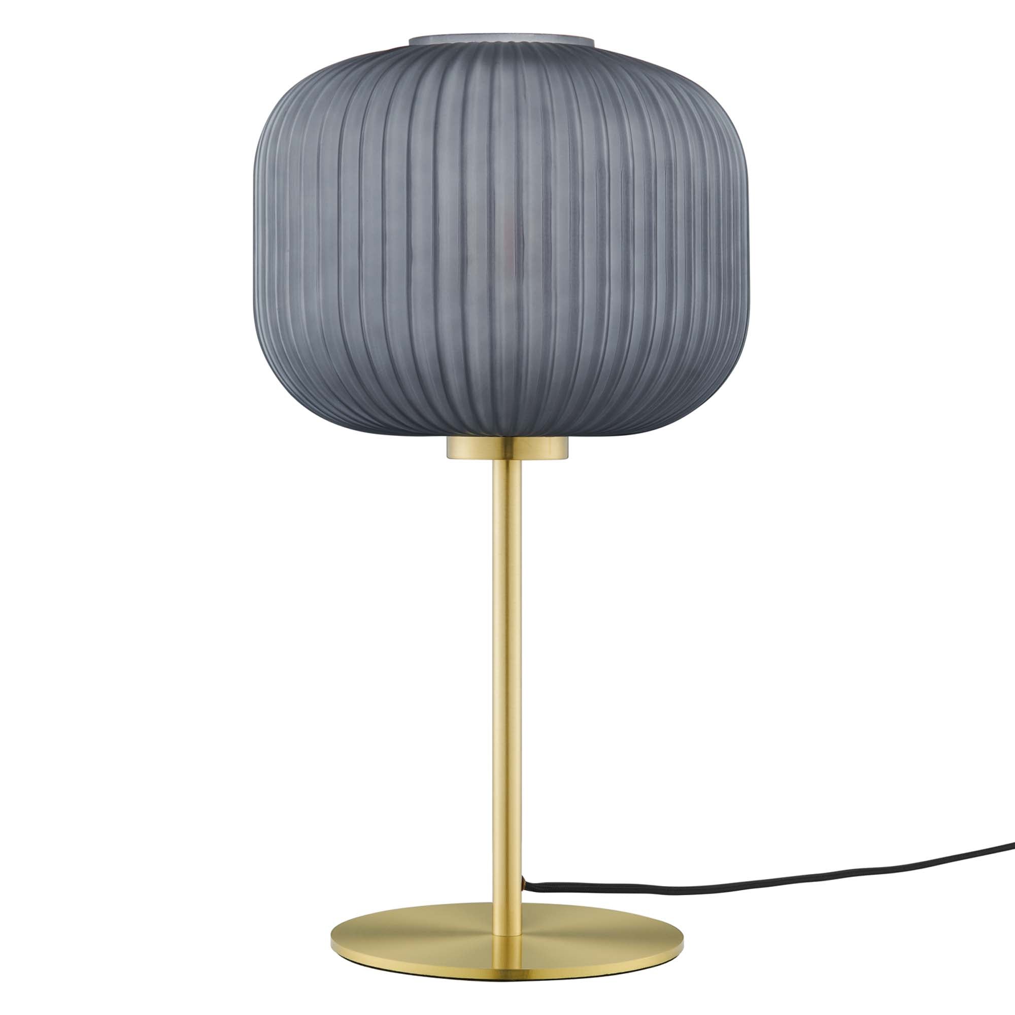 Reprise Glass Sphere Glass and Metal Table Lamp, Black Satin Brass