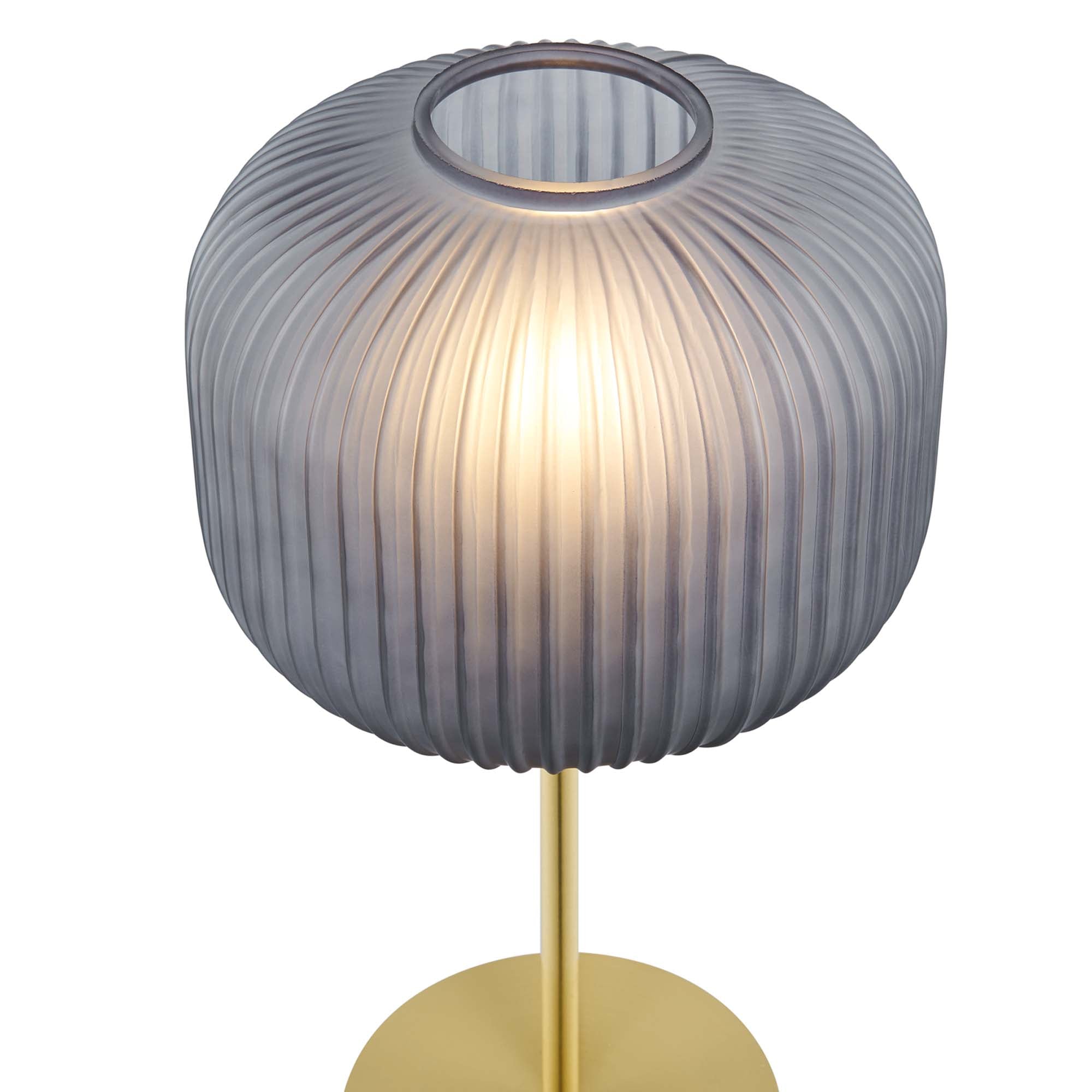 Reprise Glass Sphere Glass and Metal Table Lamp, Black Satin Brass