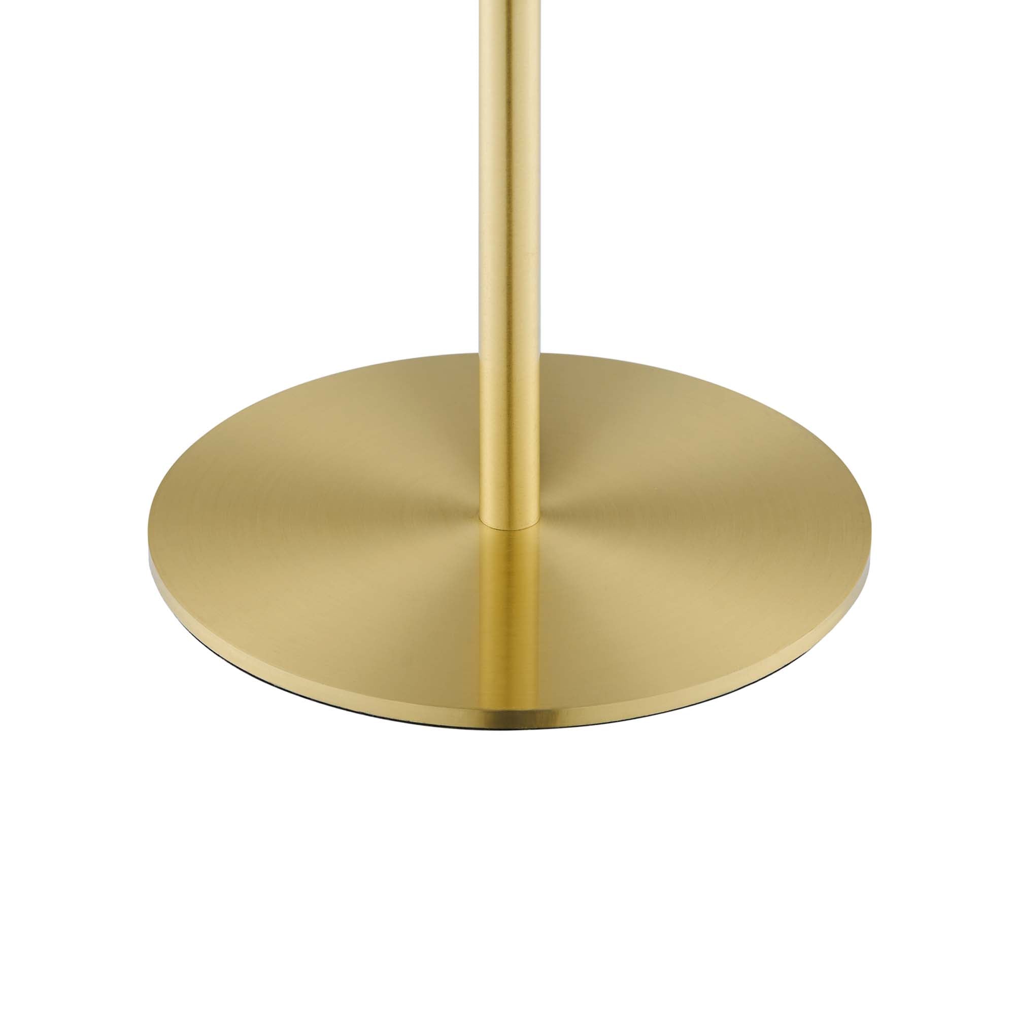 Reprise Glass Sphere Glass and Metal Table Lamp, White Satin Brass