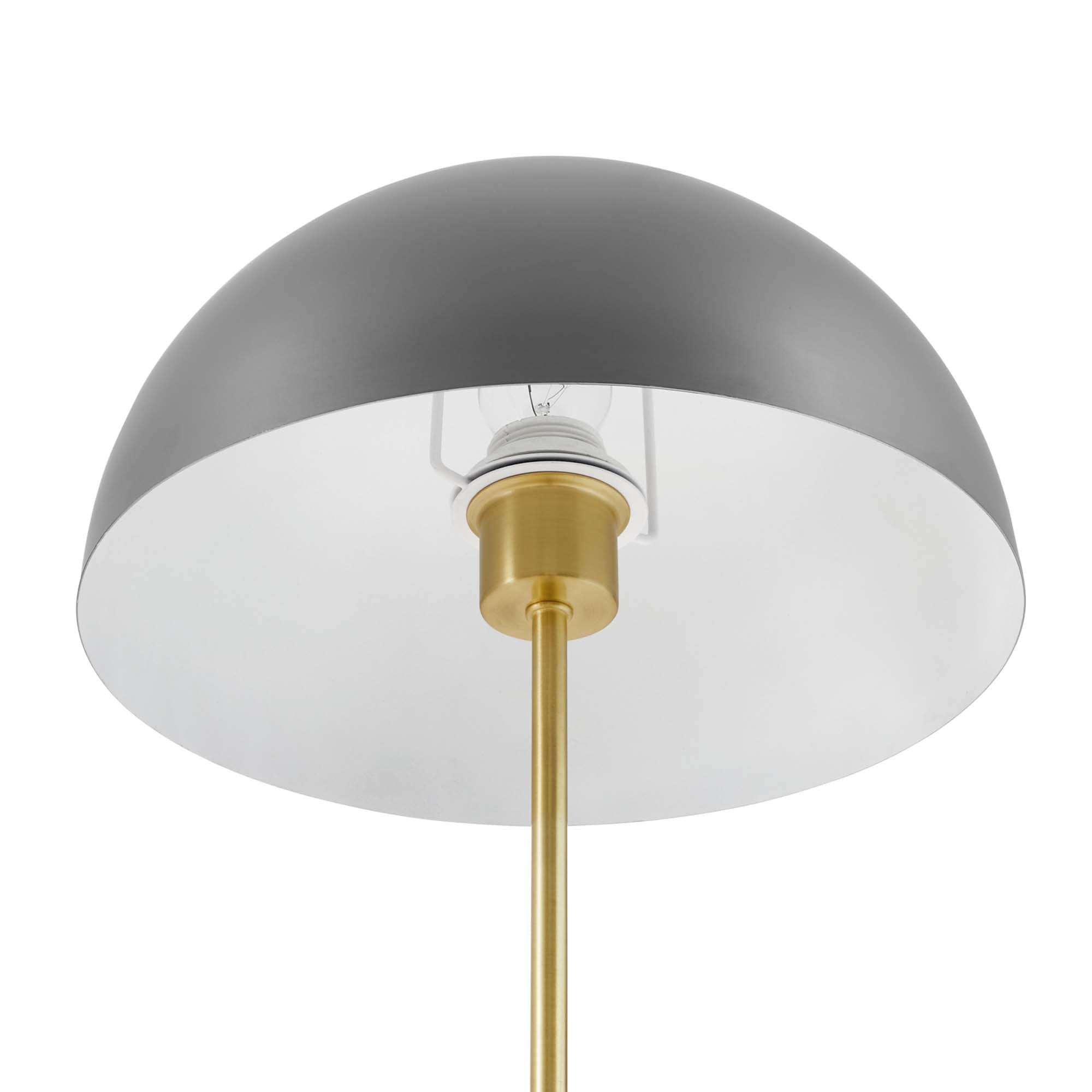 Ideal Metal Table Lamp, Gray Satin Brass