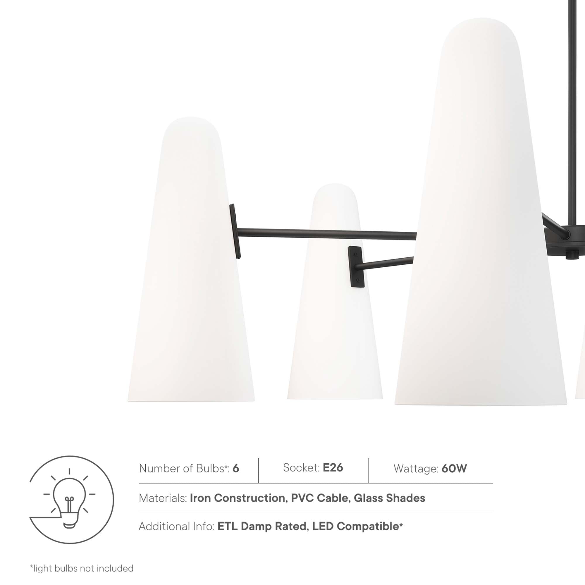 Beacon 6-Light Chandelier, Opal Black