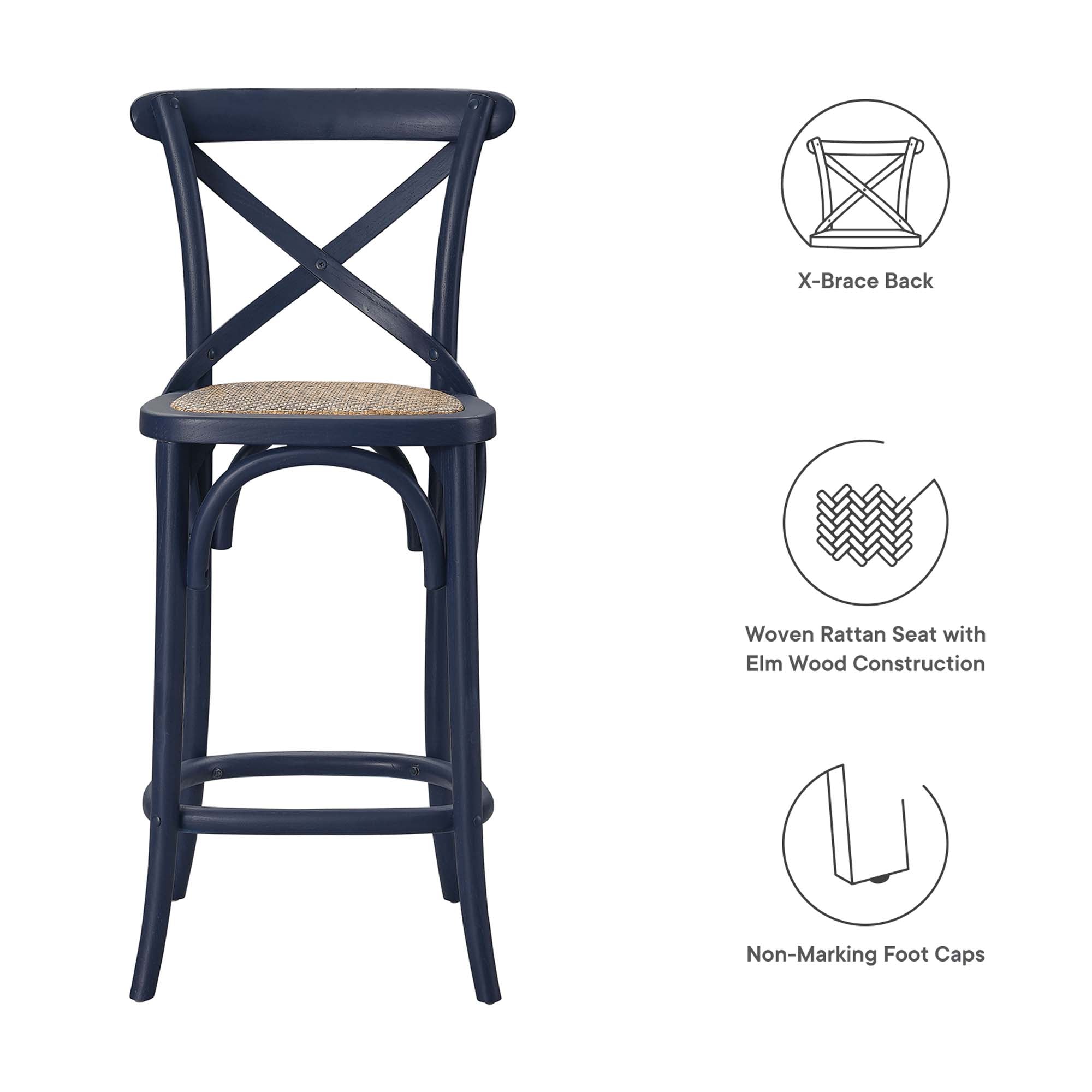 Gear Counter Stool, Midnight Blue