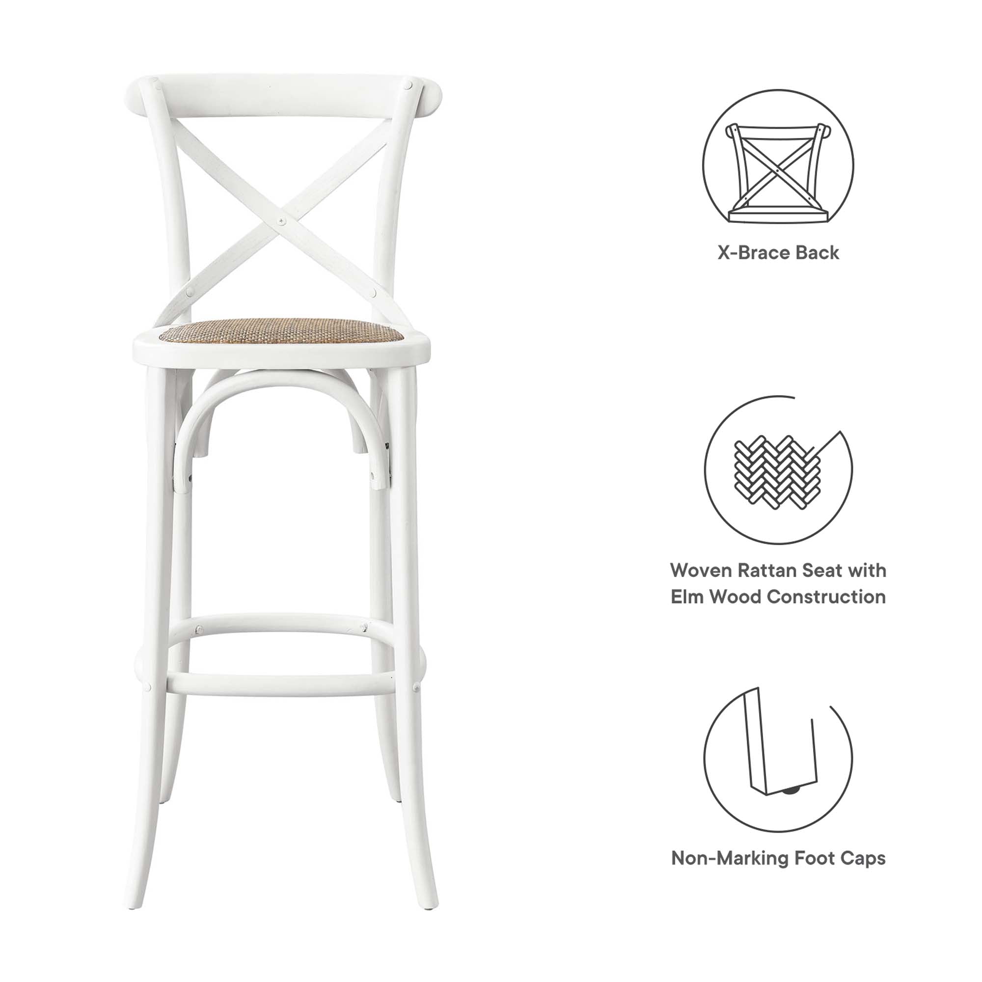Gear Bar Stool, White