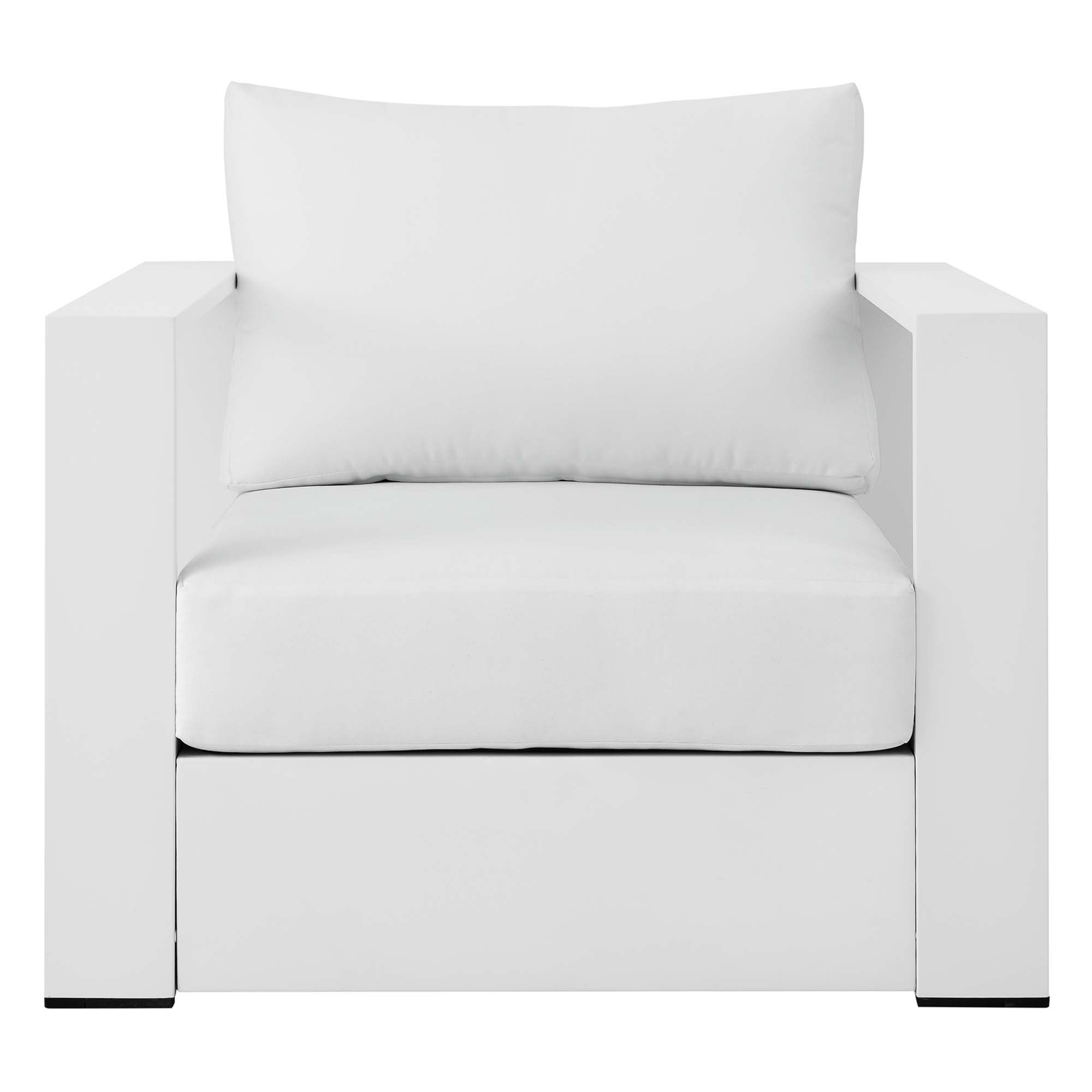 Tahoe Outdoor Patio Powder-Coated Aluminum Armchair, White White