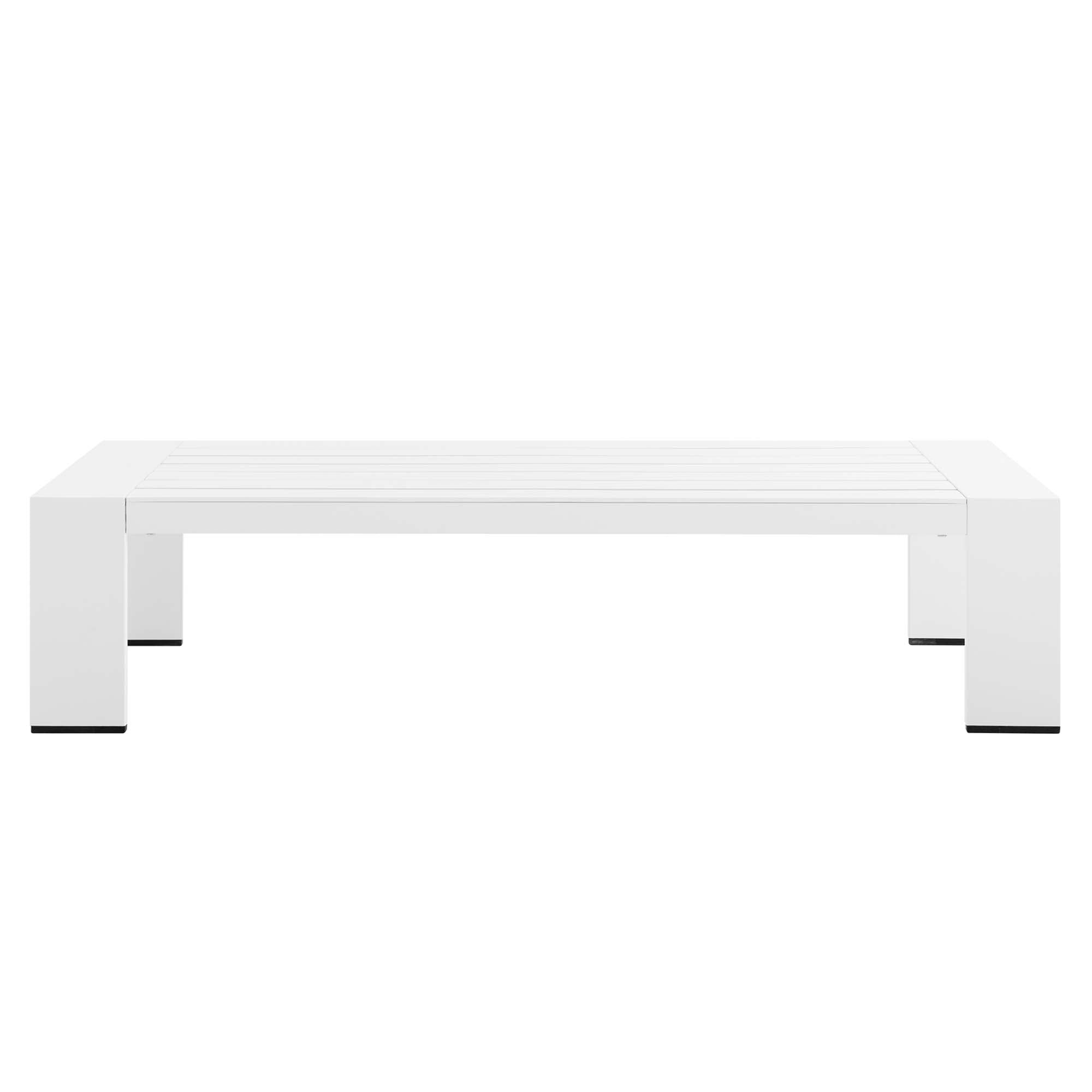 Tahoe Outdoor Patio Powder-Coated Aluminum Coffee Table, White