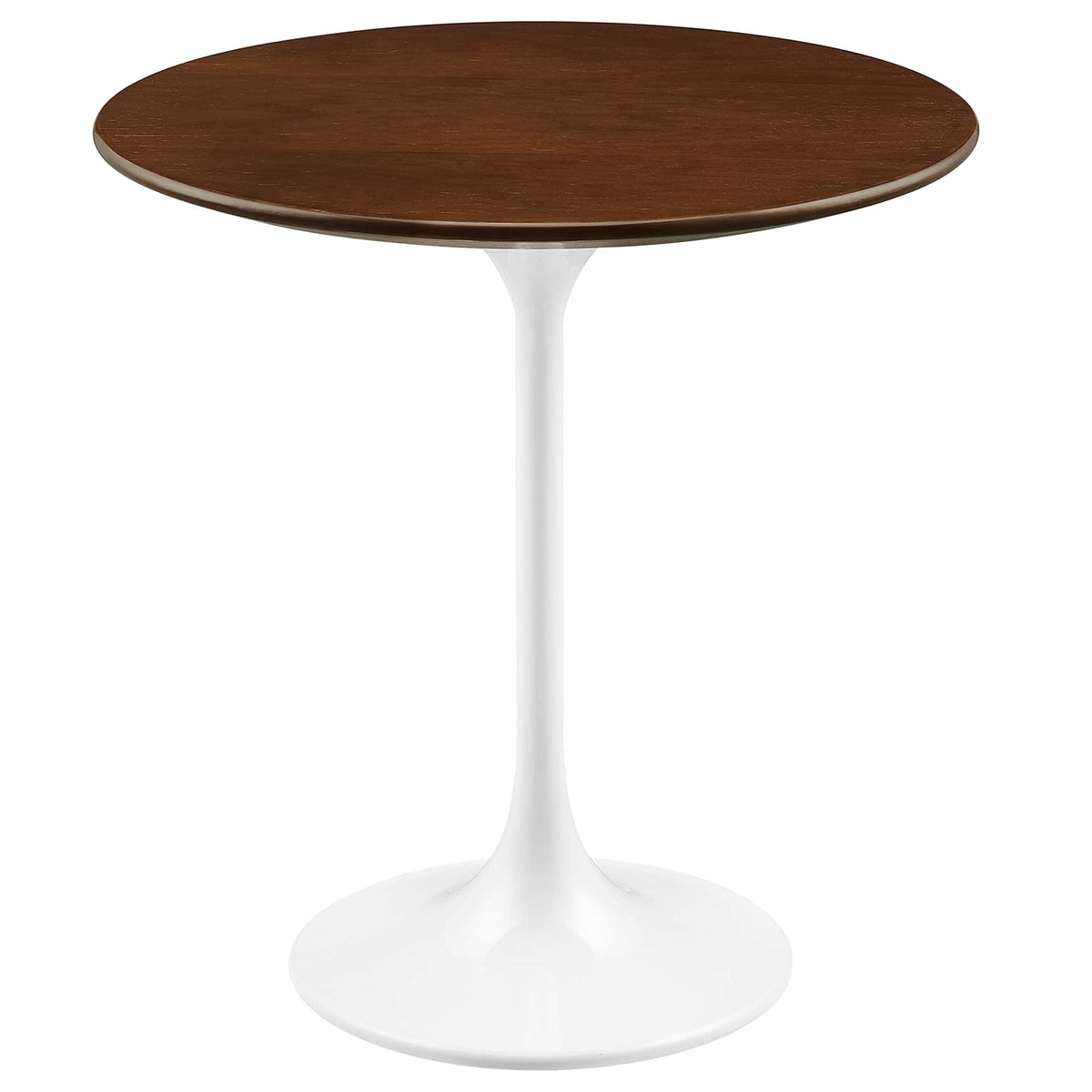 Lippa 20" Round Wood Side Table, White Walnut