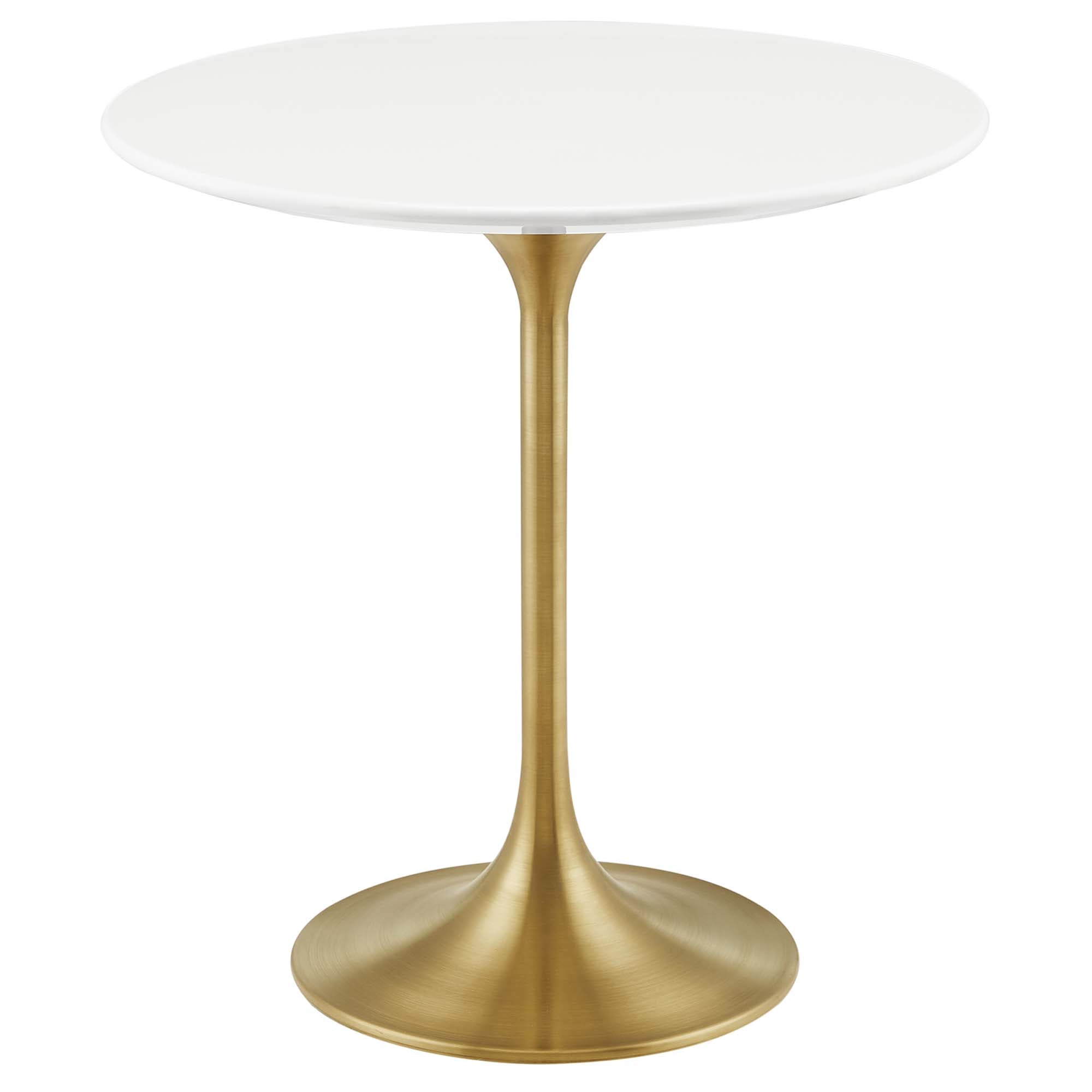 Lippa 20" Round Wood Side Table, Gold White