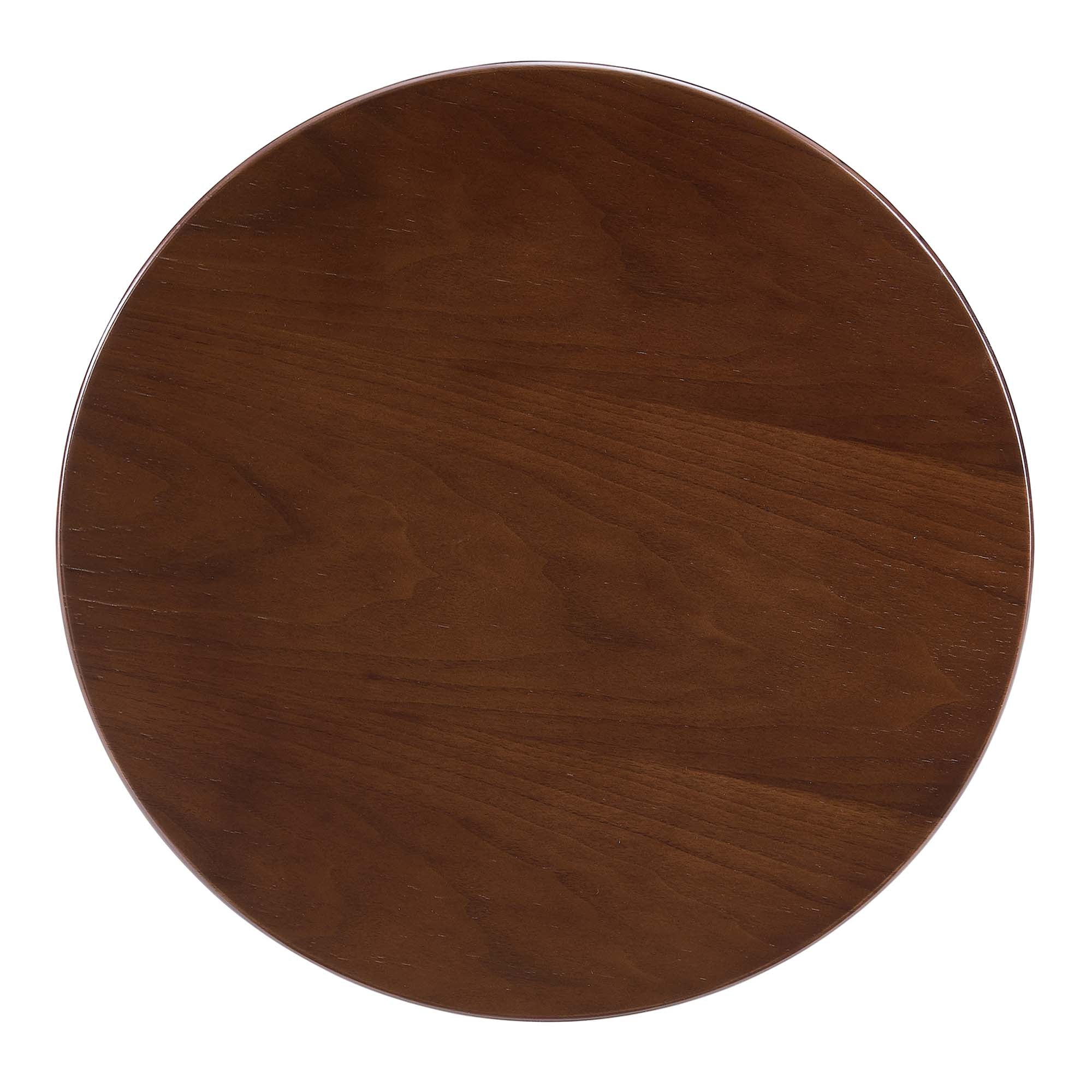 Lippa 20" Round Wood Side Table, Black Walnut