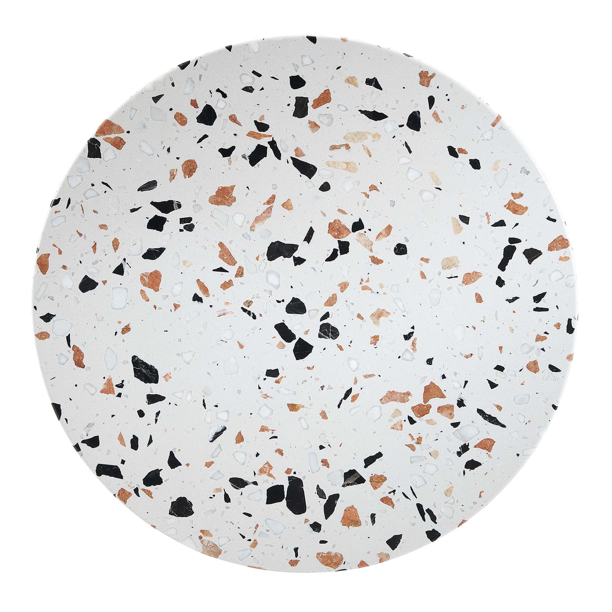 Lippa 20" Round Terrazzo Side Table, Black Terrazzo
