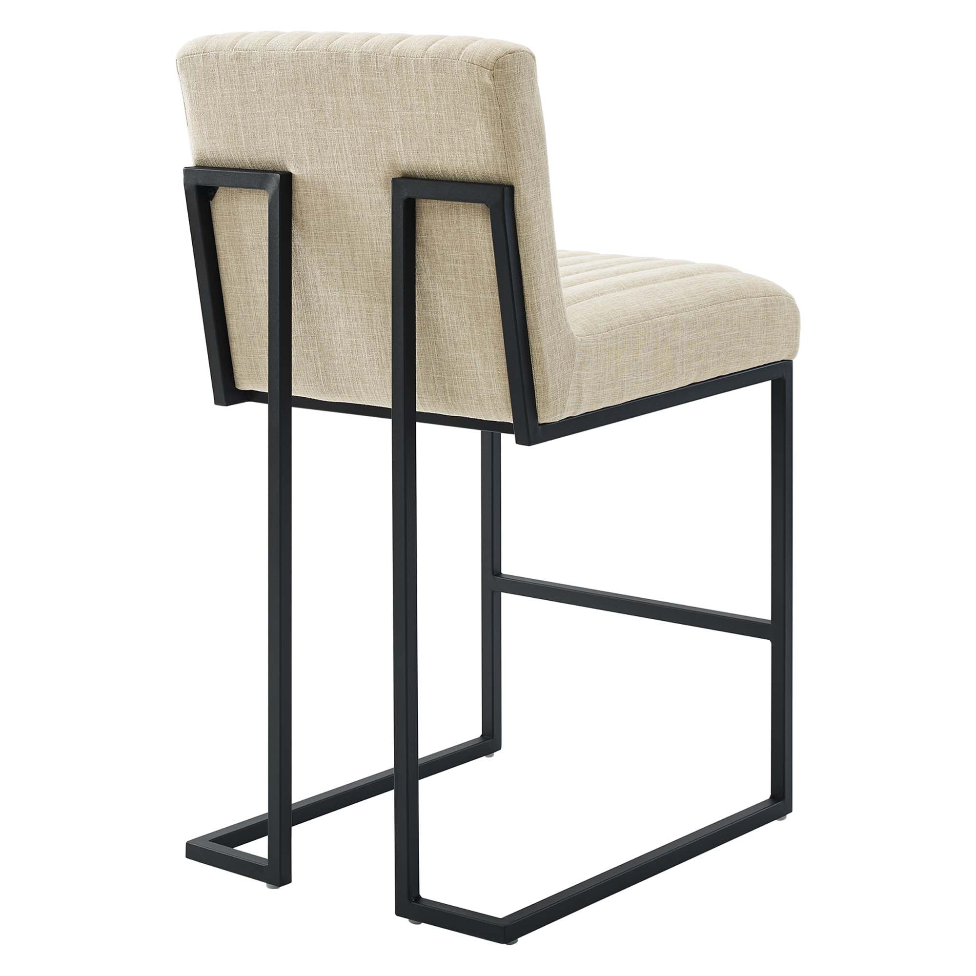 Indulge Channel Tufted Fabric Counter Stools Set of 2, Beige