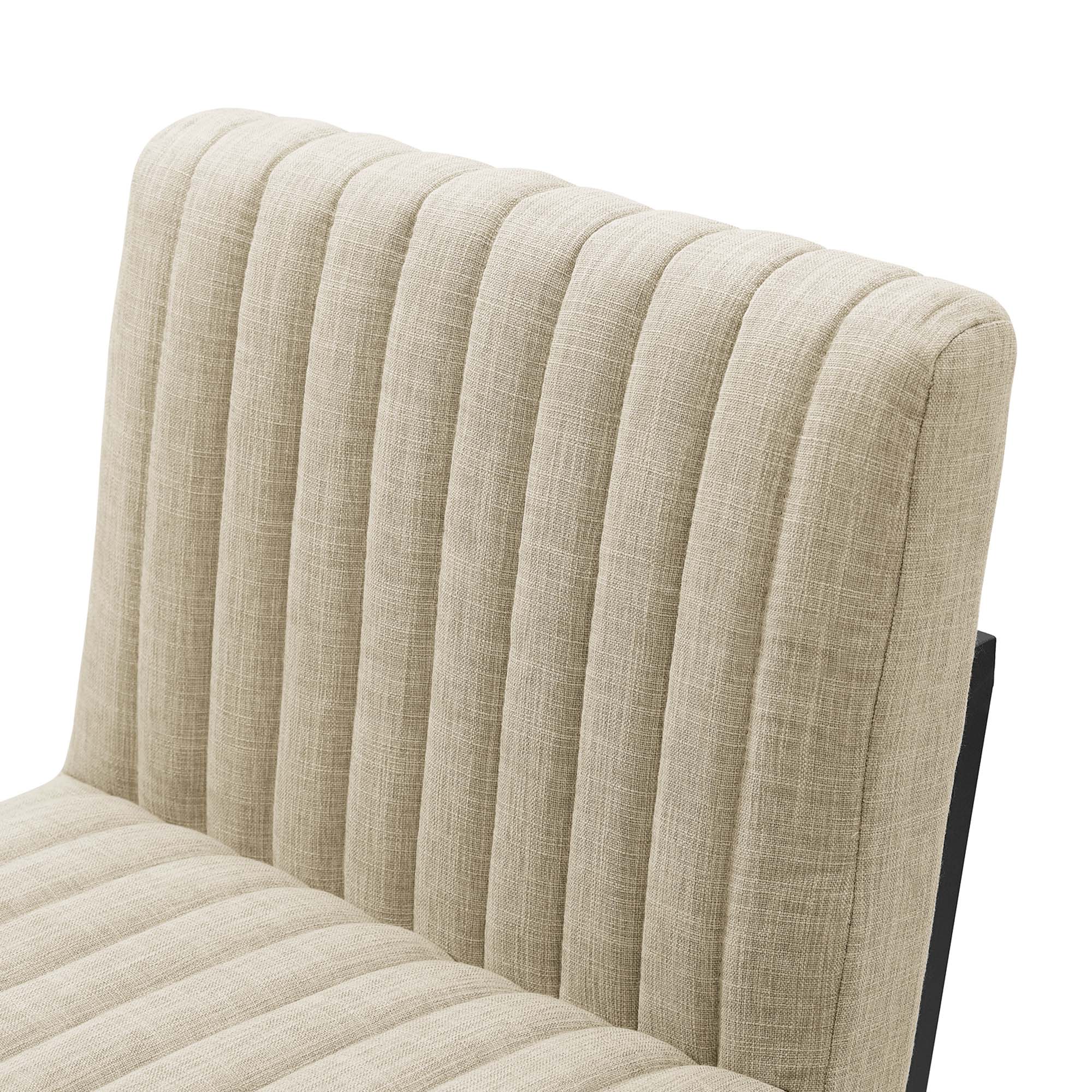 Indulge Channel Tufted Fabric Counter Stools Set of 2, Beige