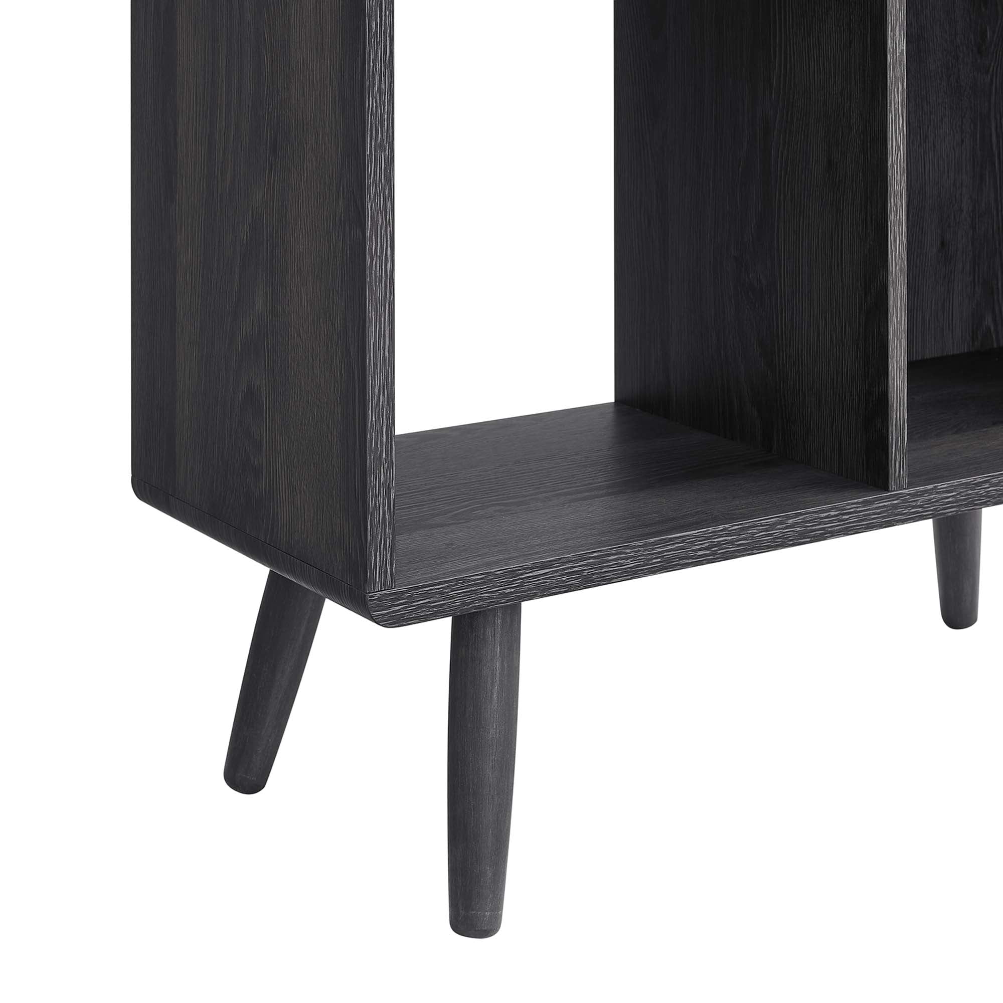 Transmit 5 Shelf Wood Grain Bookcase, Charcoal