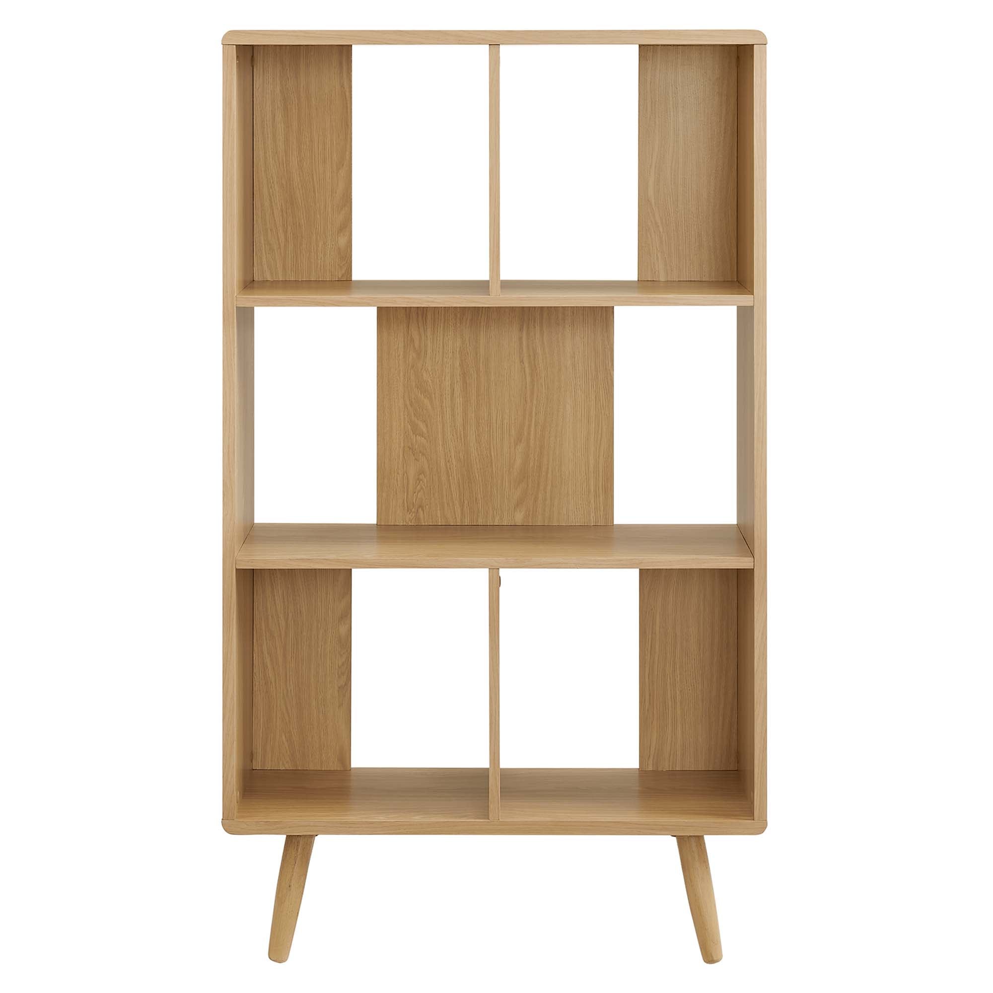 Transmit 5 Shelf Wood Grain Bookcase, Oak