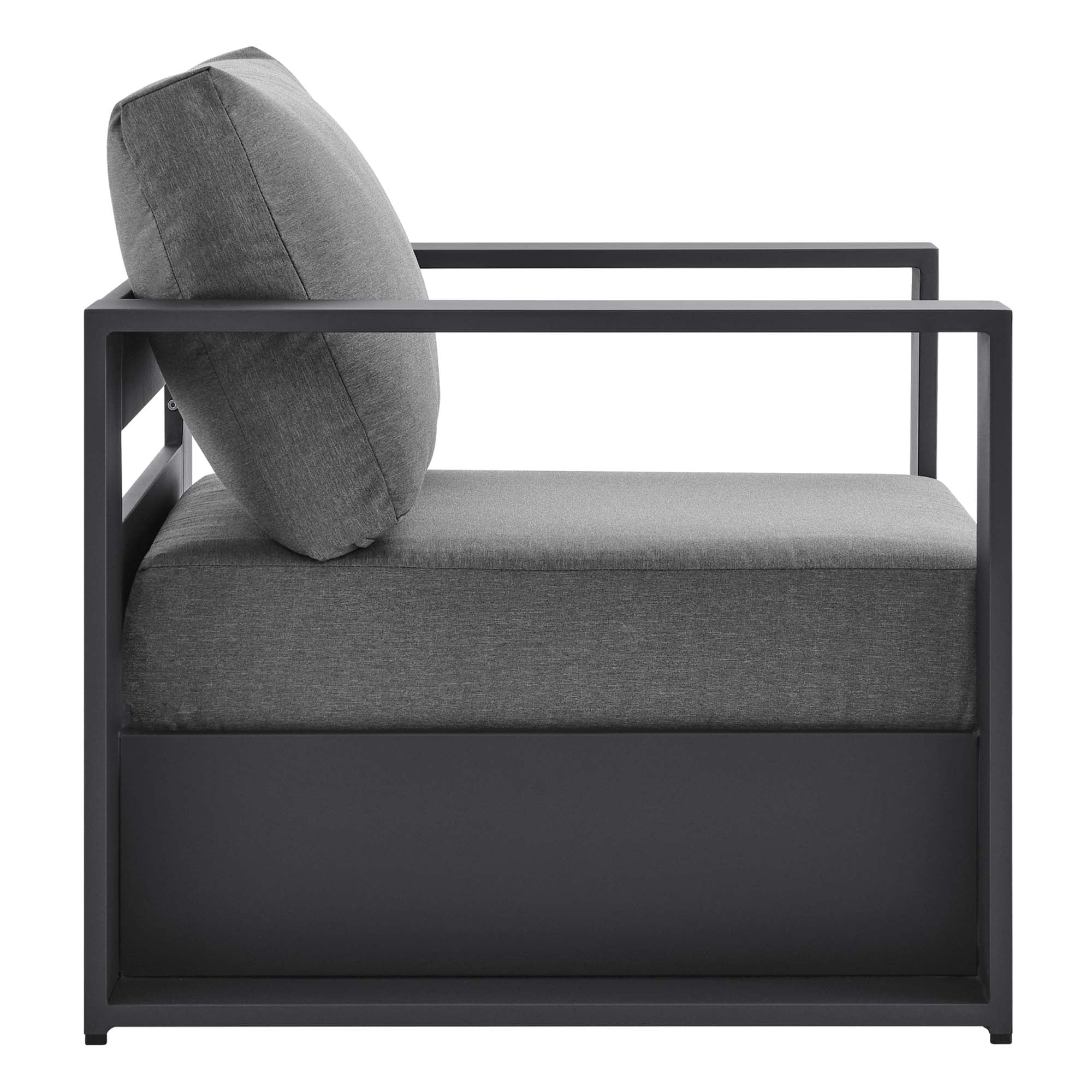 Tahoe 3-Piece Outdoor Patio Powder-Coated Aluminum Set, Gray Charcoal