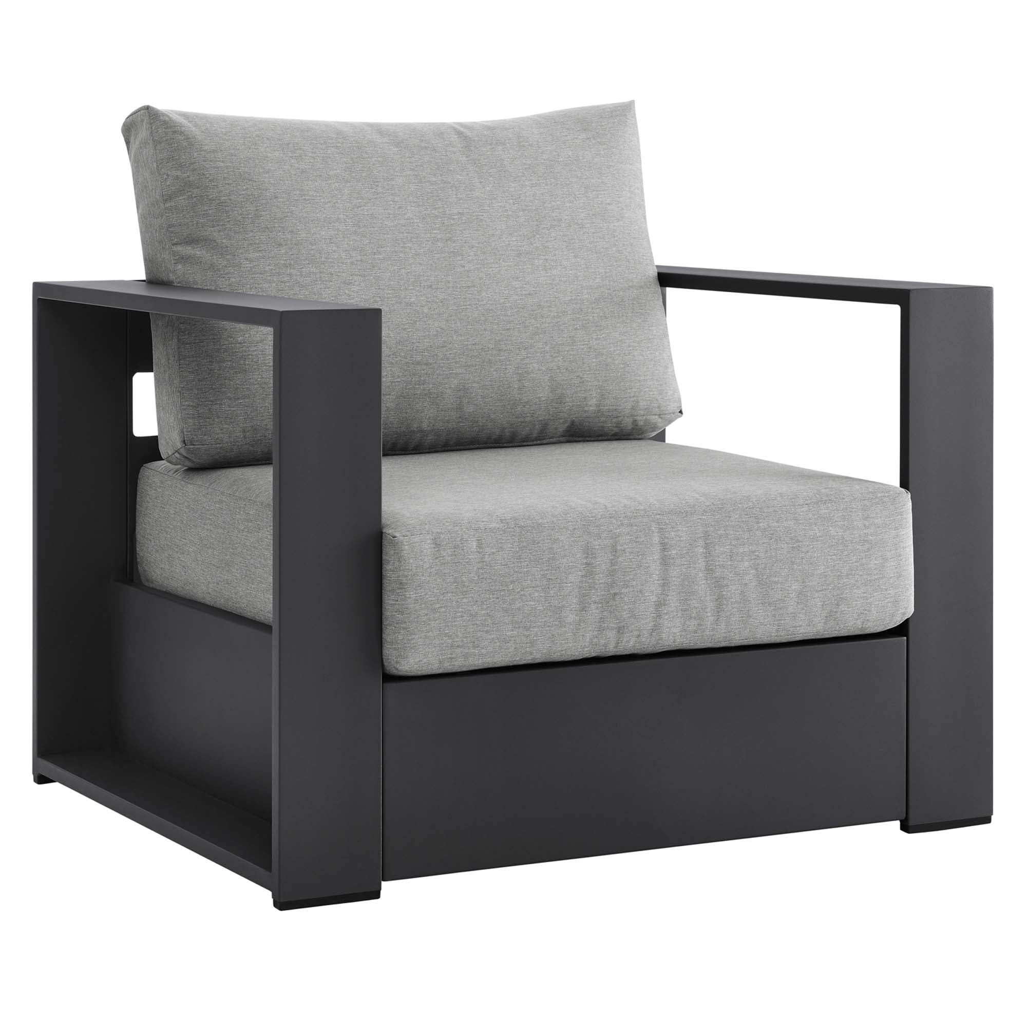 Tahoe 3-Piece Outdoor Patio Powder-Coated Aluminum Set, Gray Gray