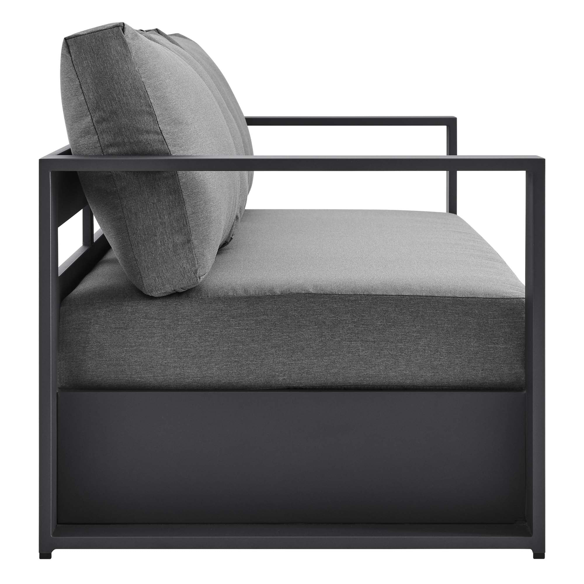 Tahoe 2-Piece Outdoor Patio Powder-Coated Aluminum Set, Gray Charcoal