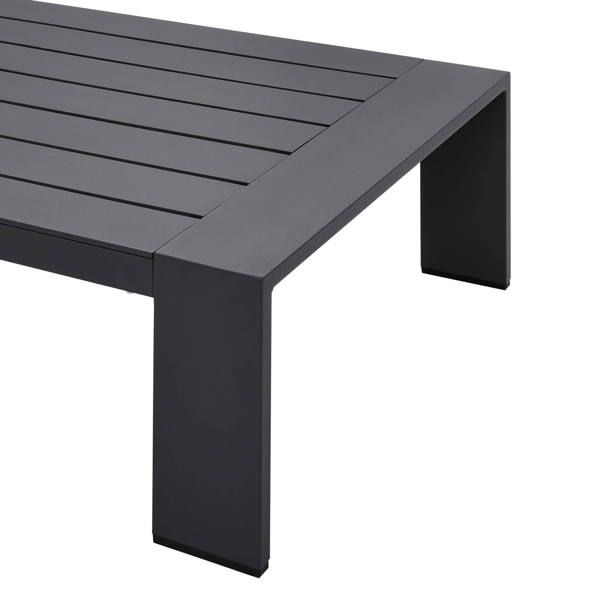 Tahoe 2-Piece Outdoor Patio Powder-Coated Aluminum Set, Gray Charcoal