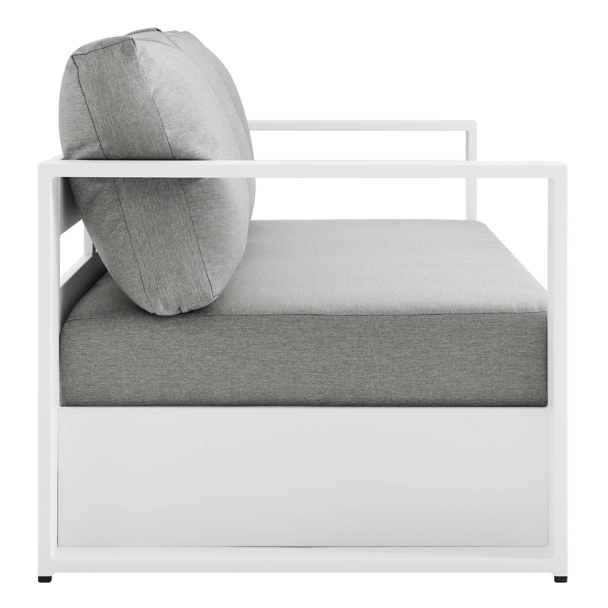 Tahoe 2-Piece Outdoor Patio Powder-Coated Aluminum Set, White Gray