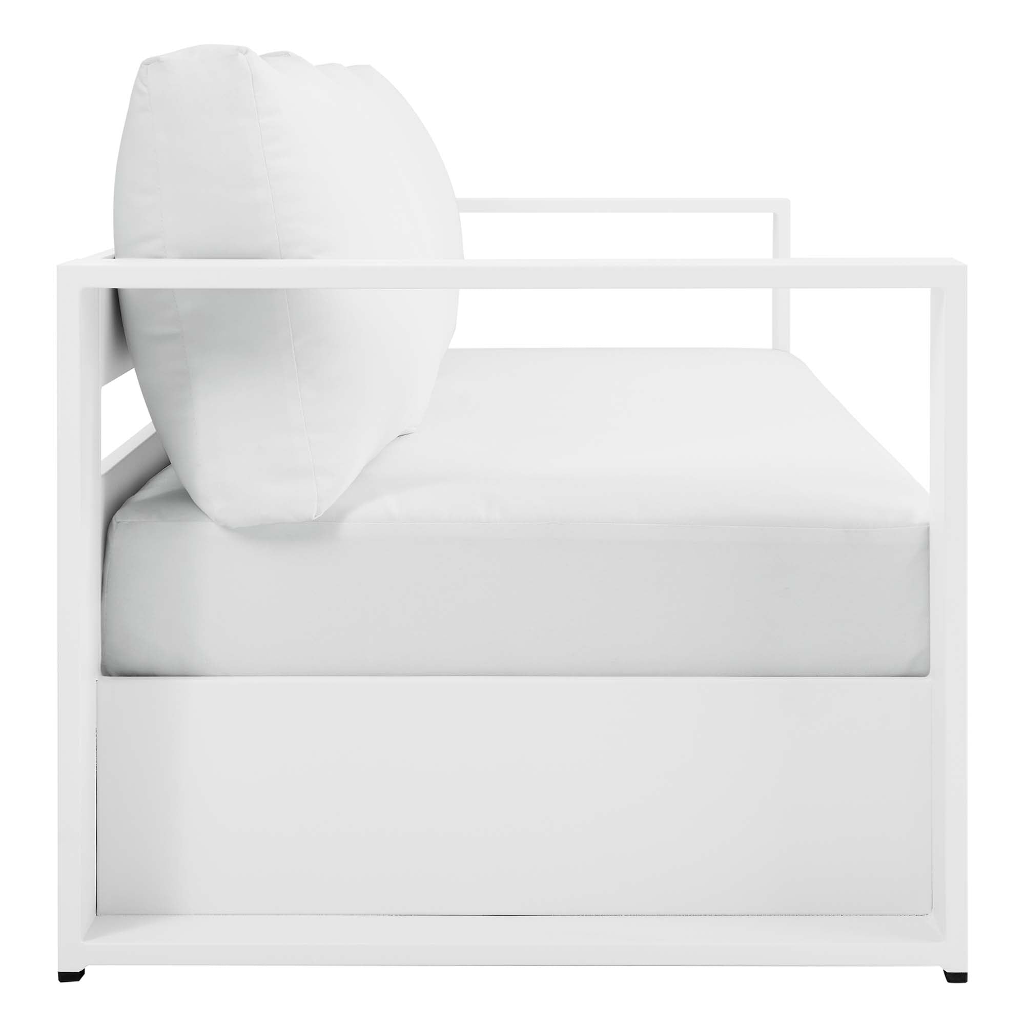 Tahoe 2-Piece Outdoor Patio Powder-Coated Aluminum Set, White White