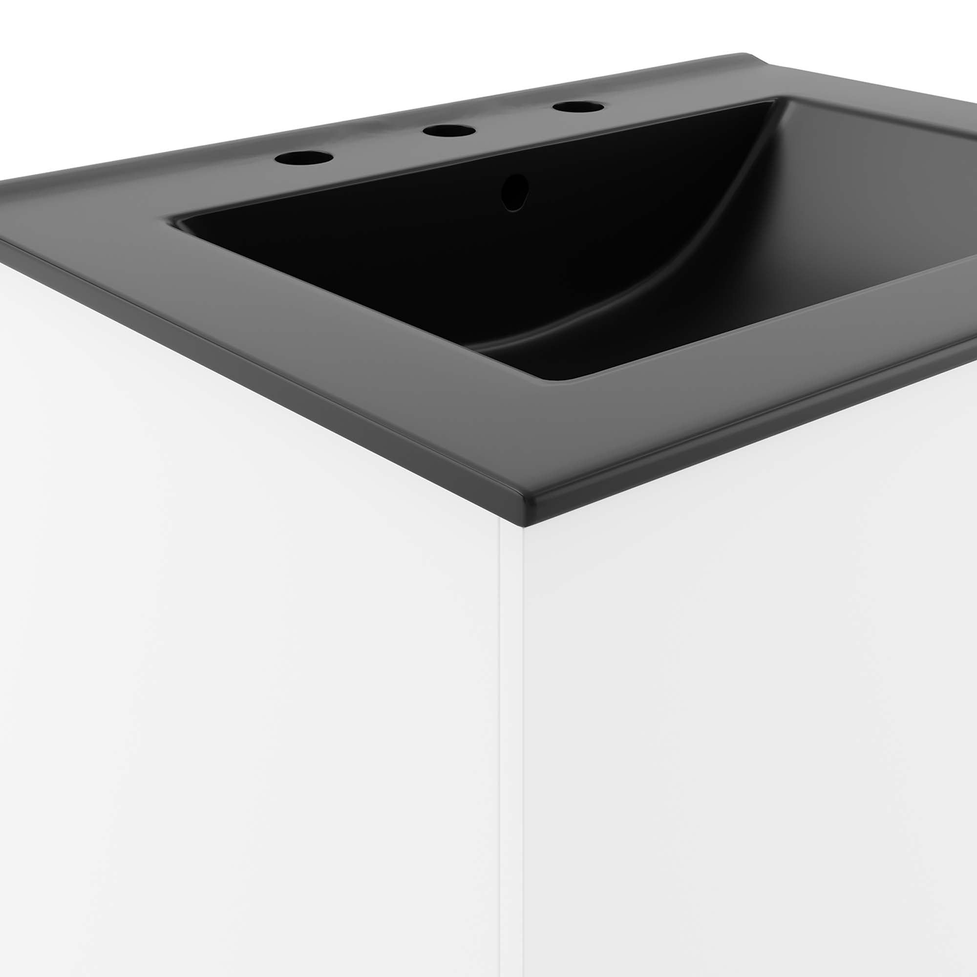 Vitality 24" Bathroom Vanity, White Black