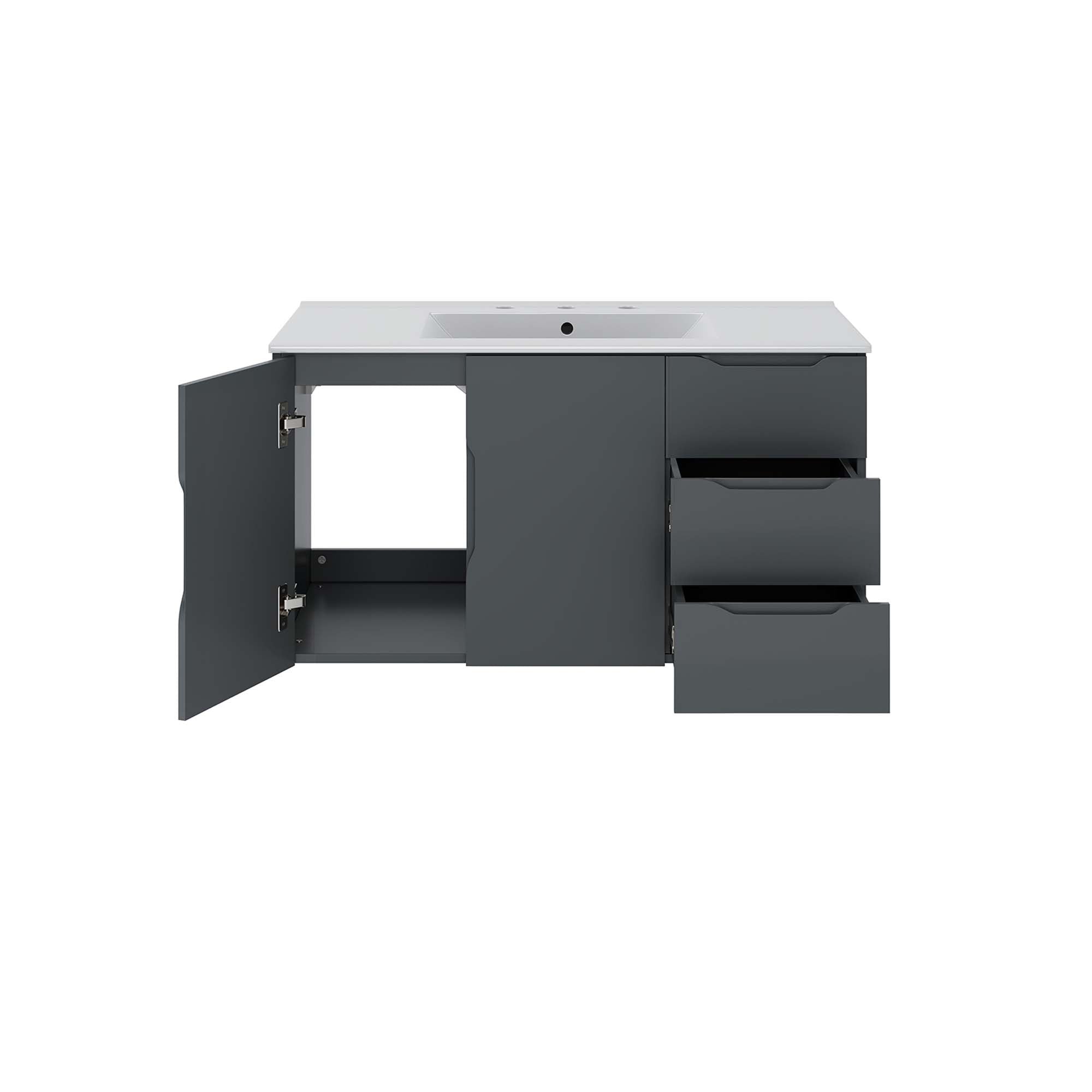 Vitality 36" Bathroom Vanity, Gray White