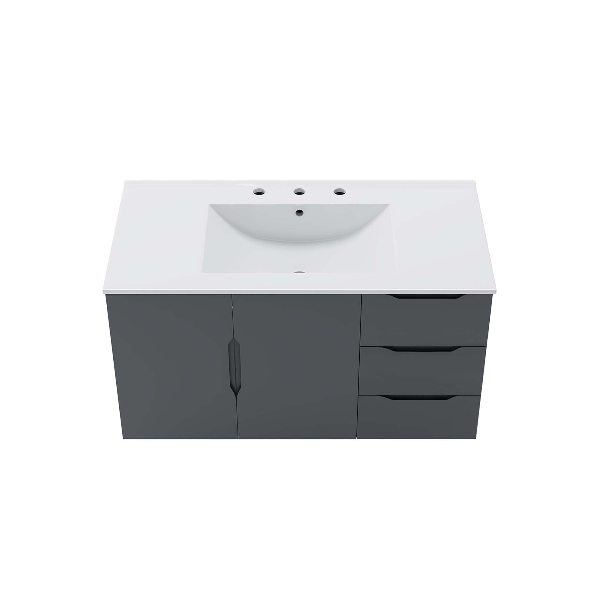Vitality 36" Bathroom Vanity, Gray White