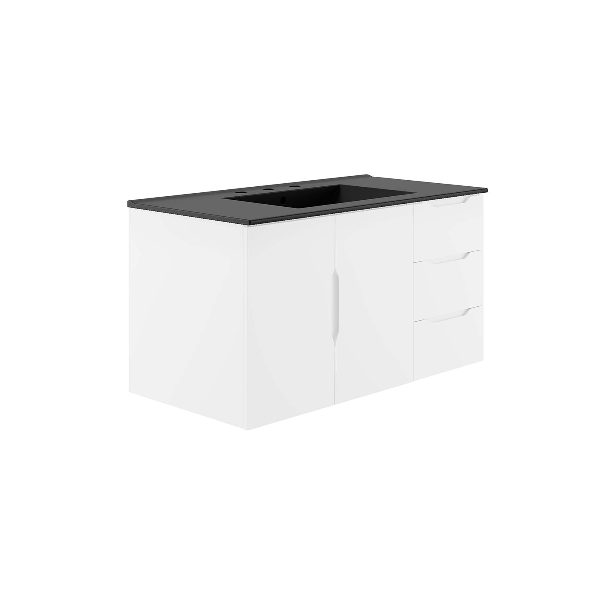 Vitality 36" Bathroom Vanity, White Black