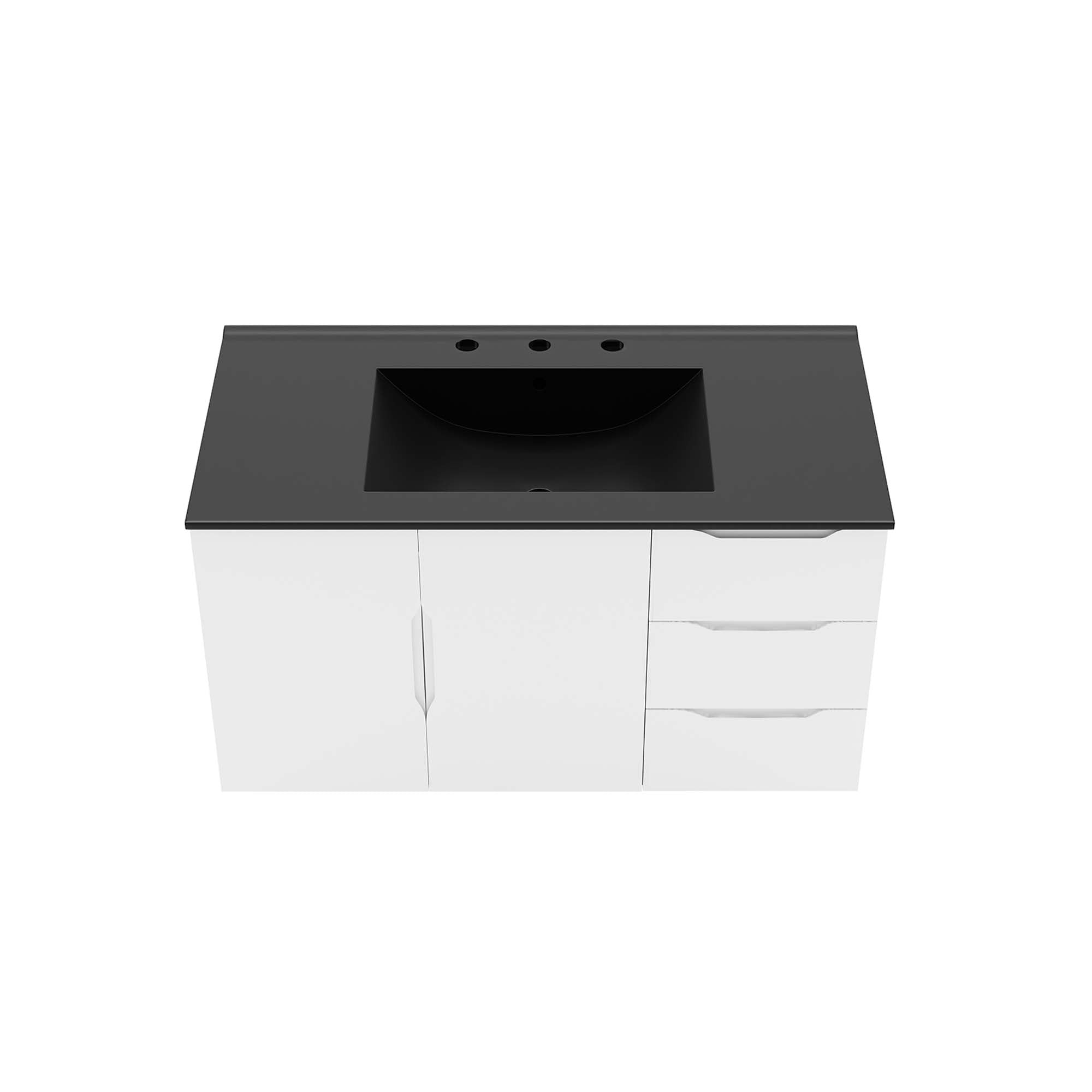 Vitality 36" Bathroom Vanity, White Black