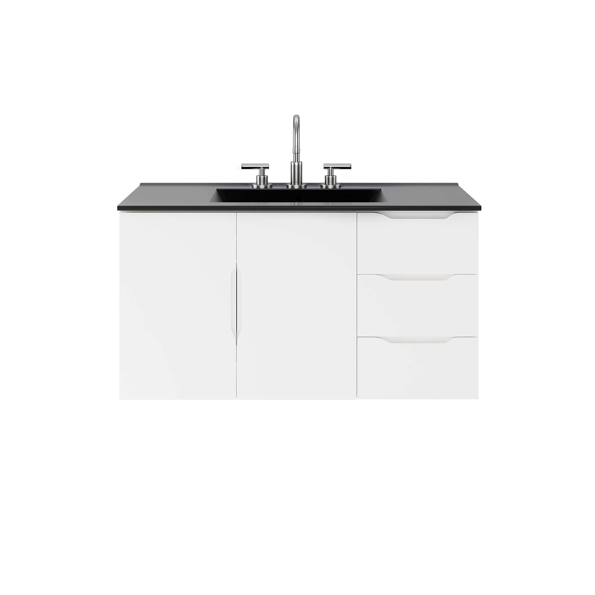 Vitality 36" Bathroom Vanity, White Black