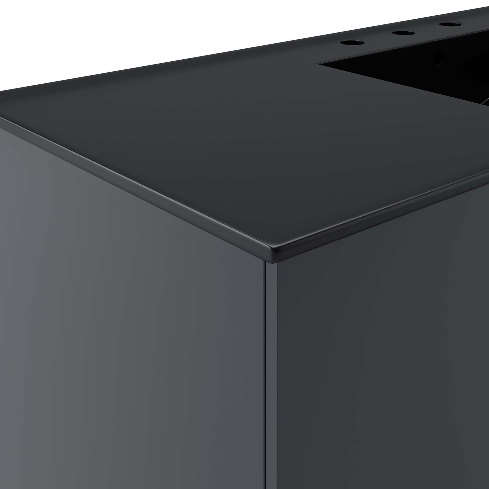 Vitality 48" Single Sink Bathroom Vanity, Gray Black