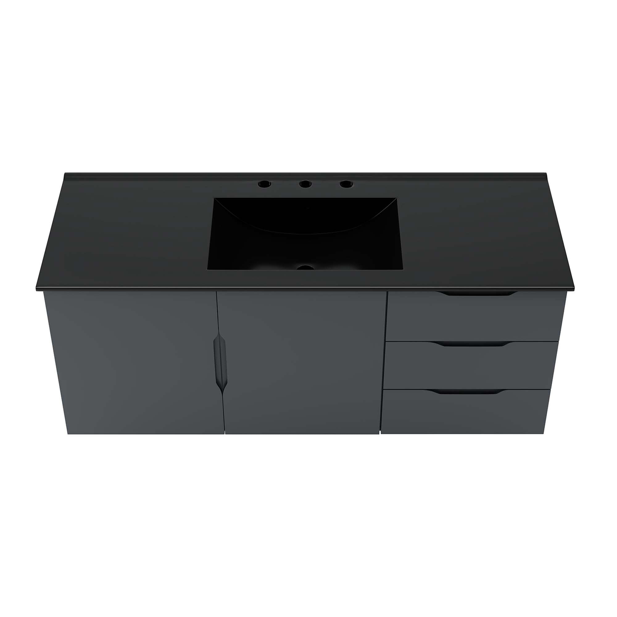 Vitality 48" Single Sink Bathroom Vanity, Gray Black