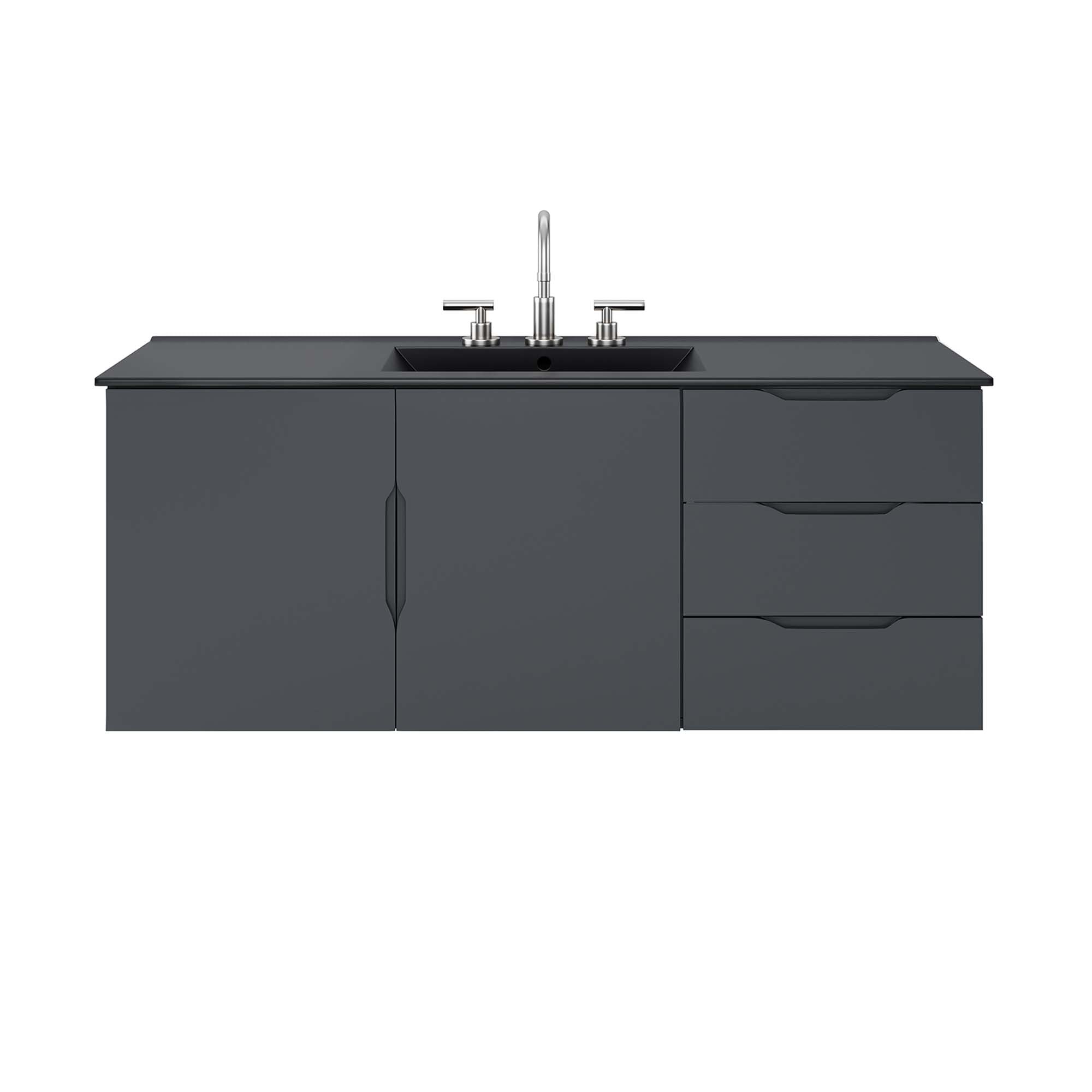 Vitality 48" Single Sink Bathroom Vanity, Gray Black
