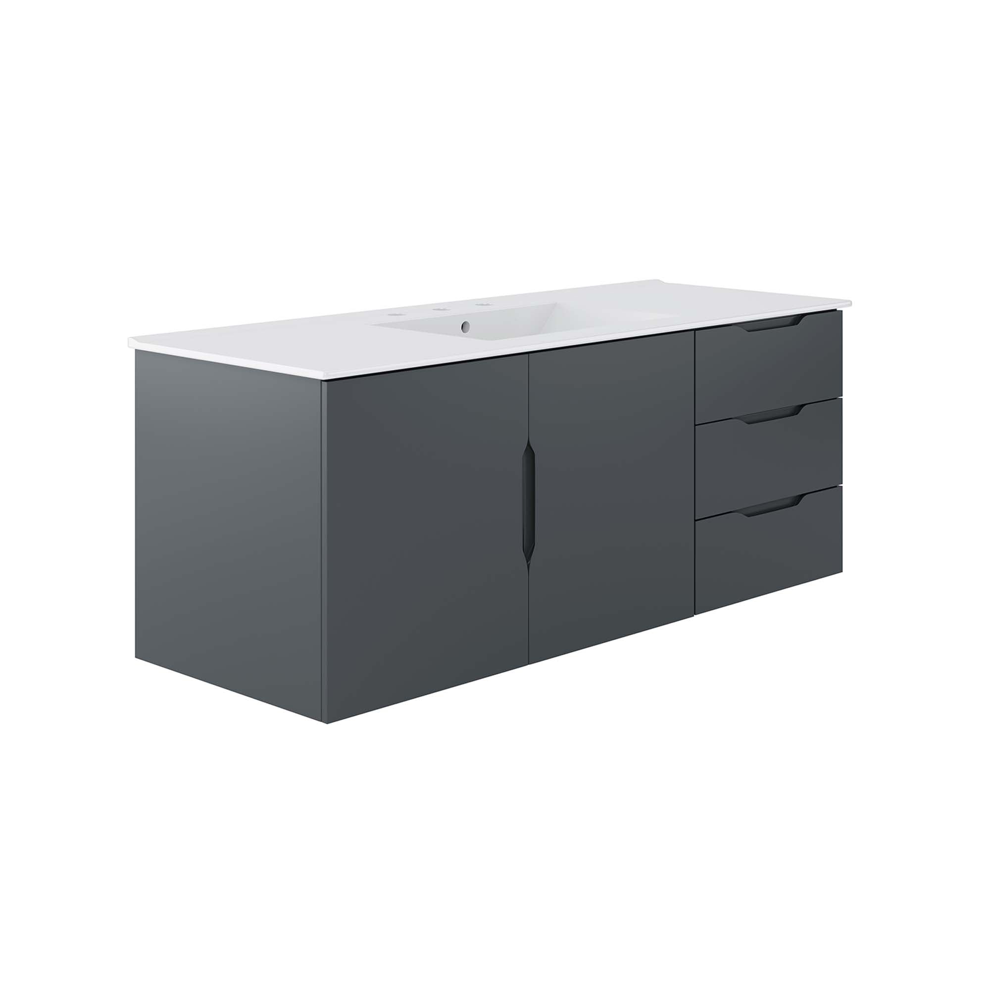 Vitality 48" Single Sink Bathroom Vanity, Gray White