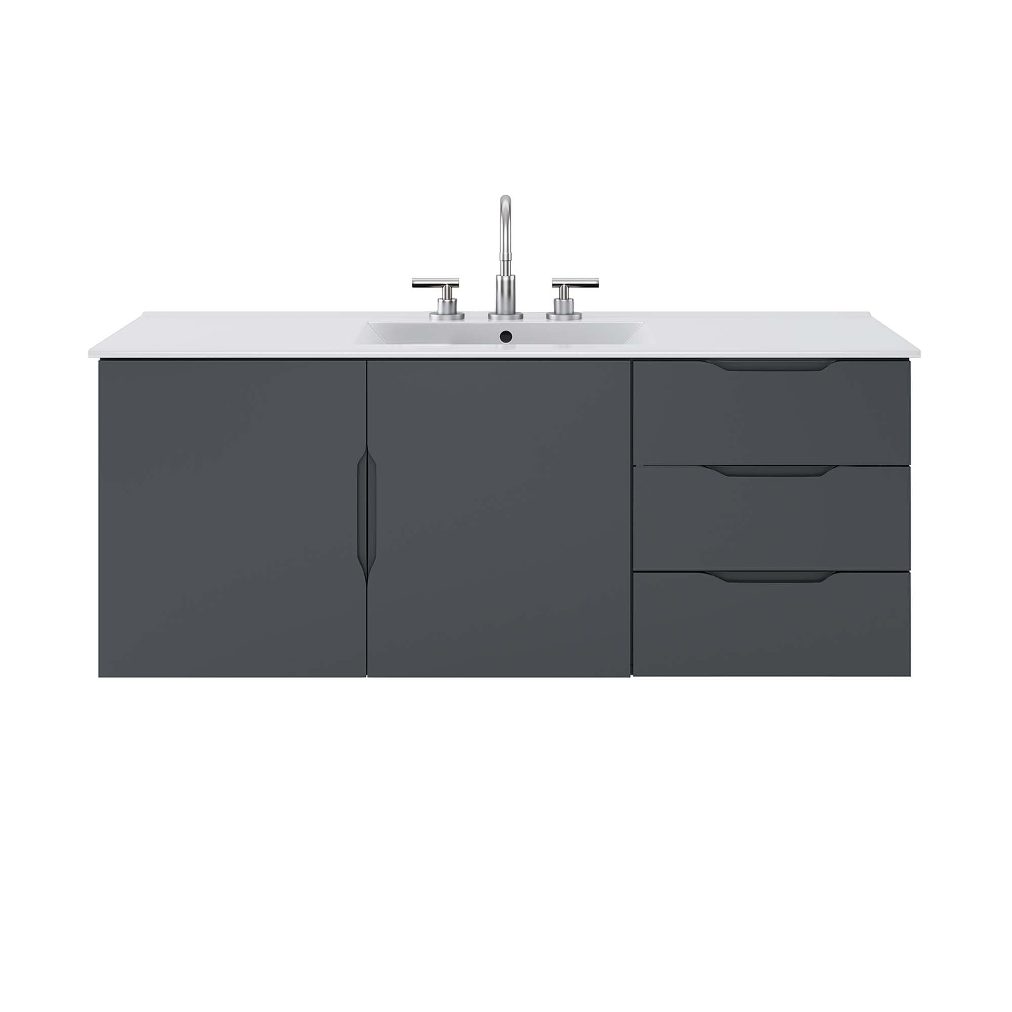 Vitality 48" Single Sink Bathroom Vanity, Gray White