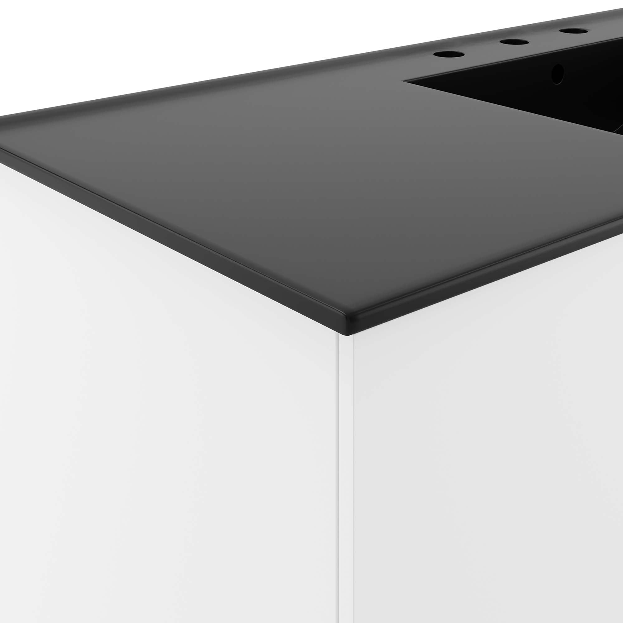 Vitality 48" Single Sink Bathroom Vanity, White Black