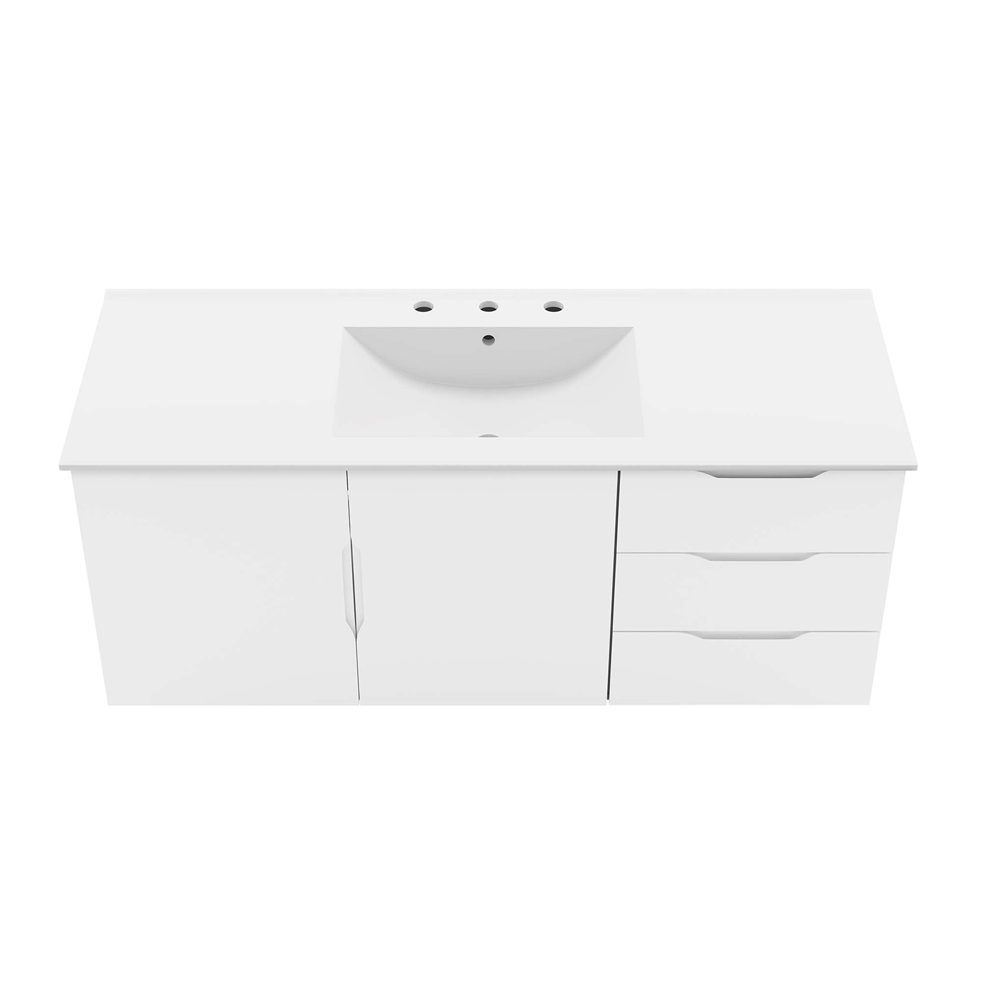 Vitality 48" Single Sink Bathroom Vanity, White White