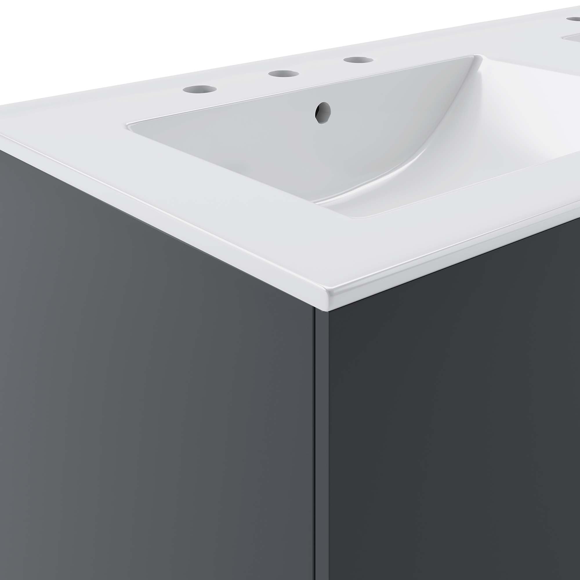 Vitality 48" Double Sink Bathroom Vanity, Gray White