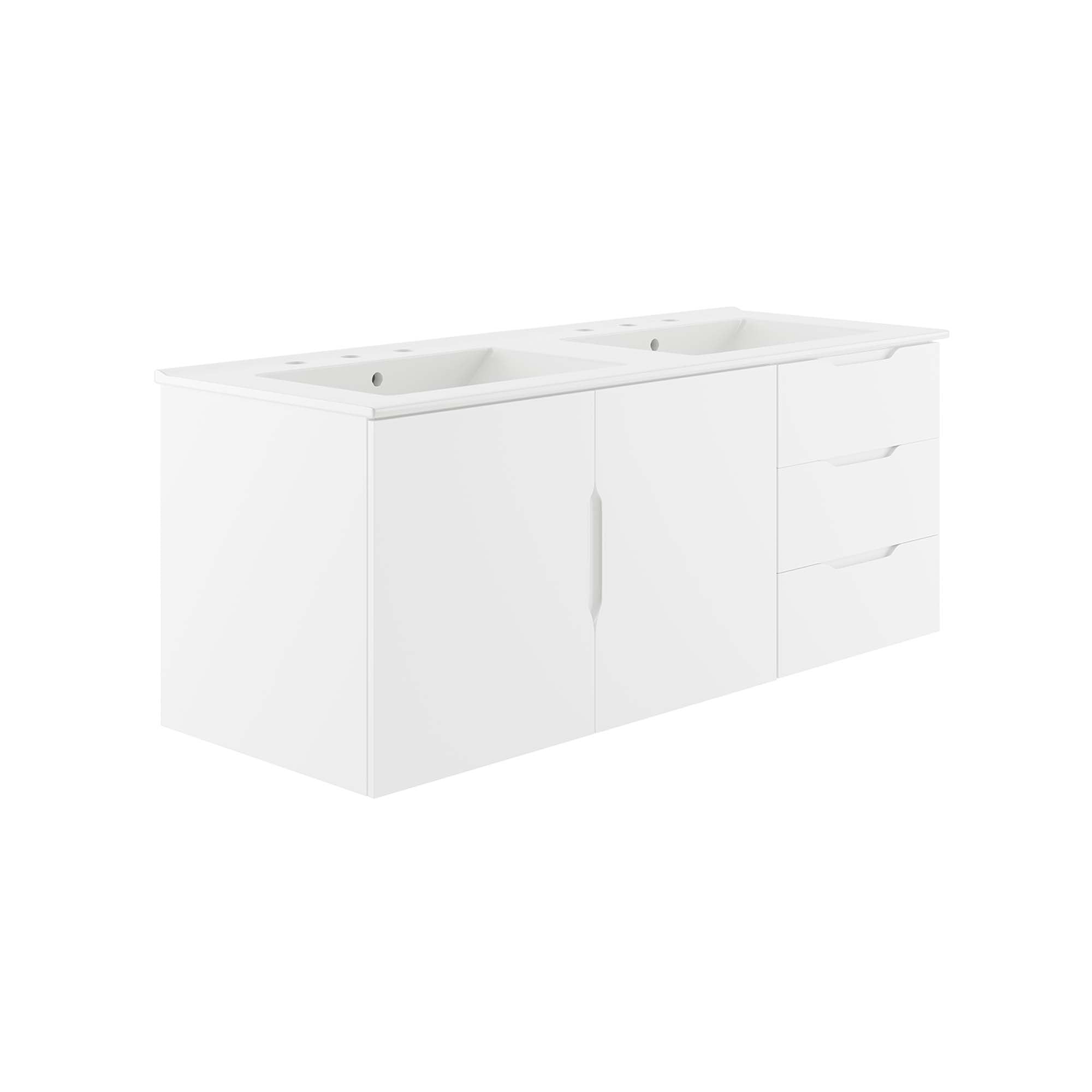 Vitality 48" Double Sink Bathroom Vanity, White White