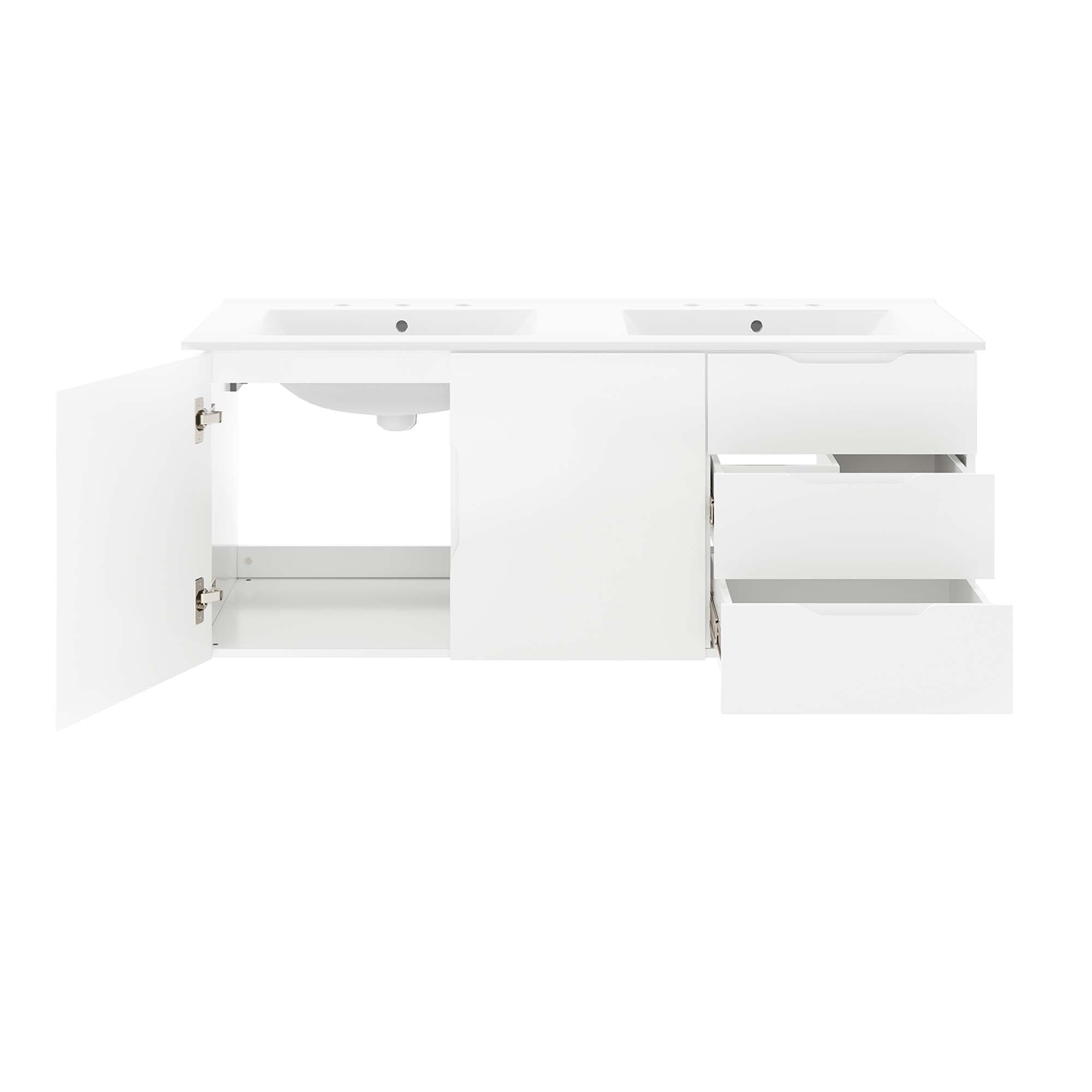 Vitality 48" Double Sink Bathroom Vanity, White White