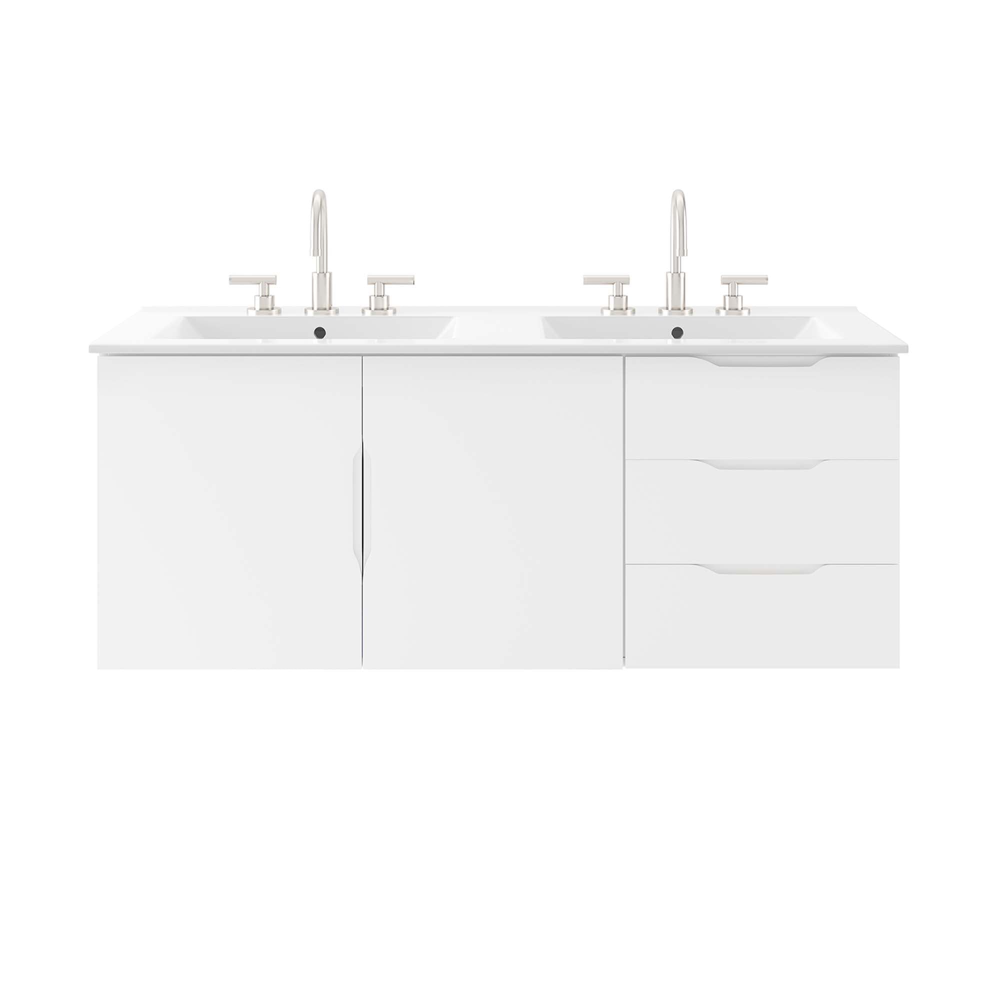 Vitality 48" Double Sink Bathroom Vanity, White White