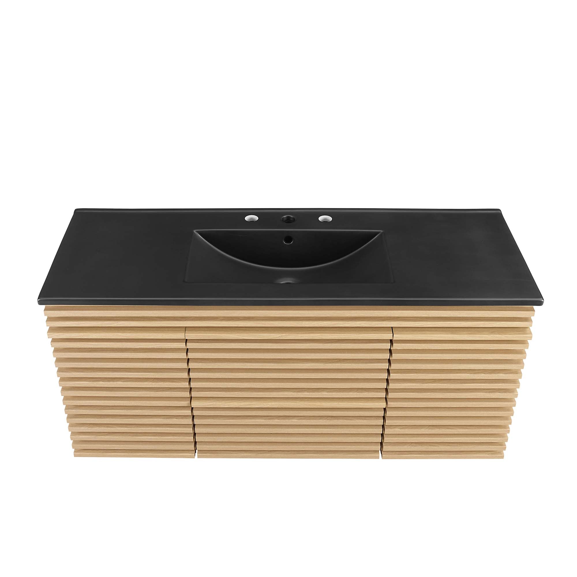 Render 48" Wall-Mount Bathroom Vanity, Oak Black