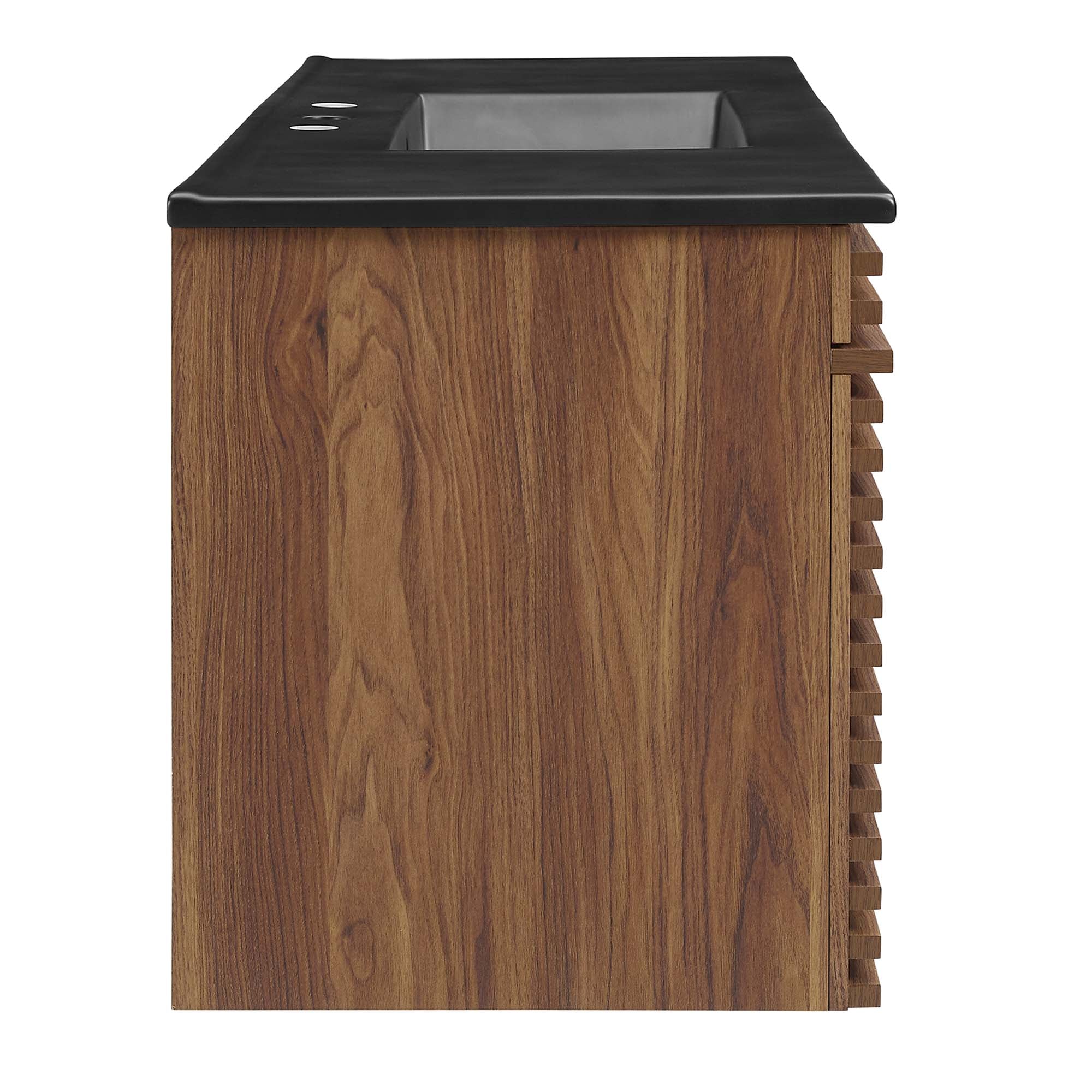 Render 48" Wall-Mount Bathroom Vanity, Walnut Black