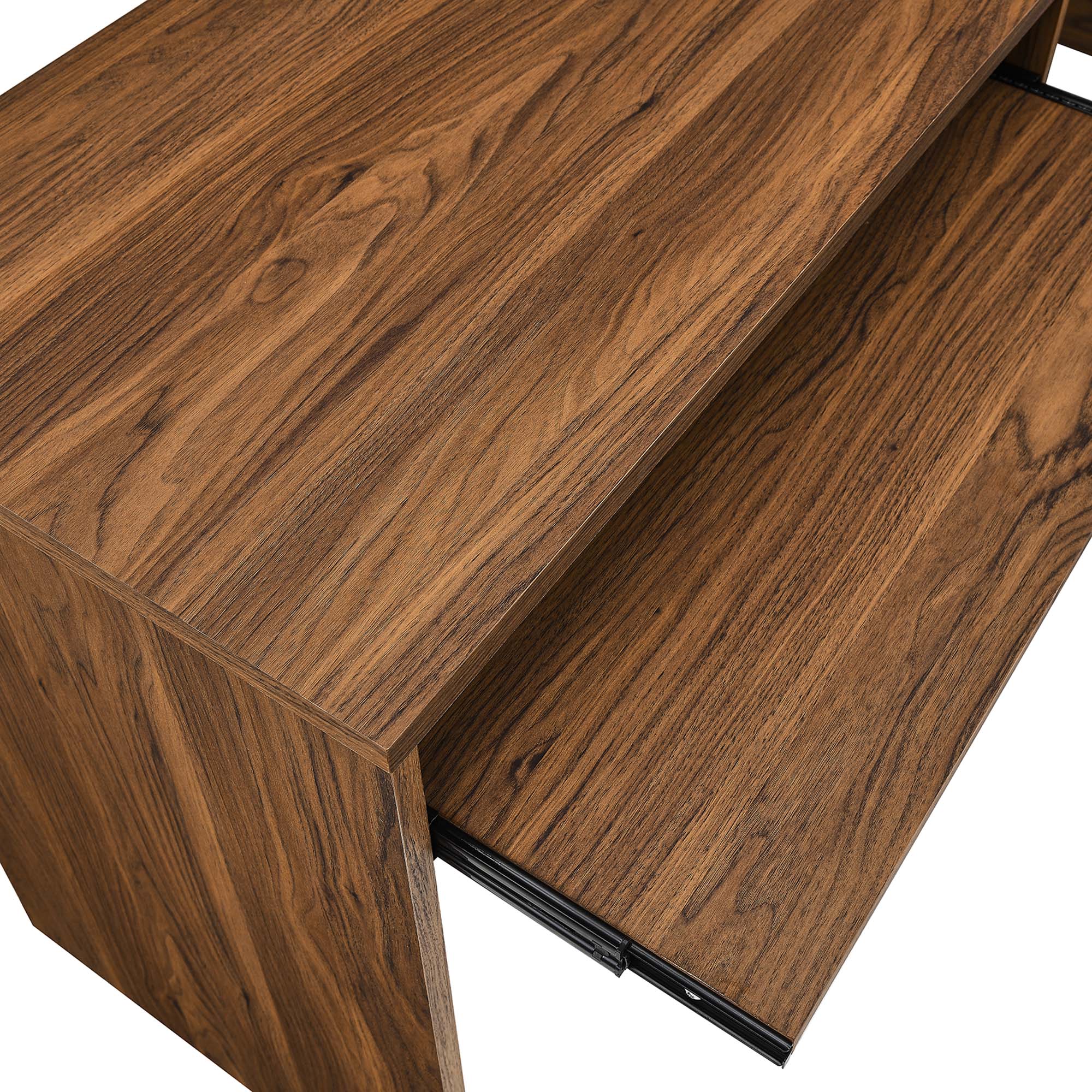 Render Wood Desk and File Cabinet Set, Walnut