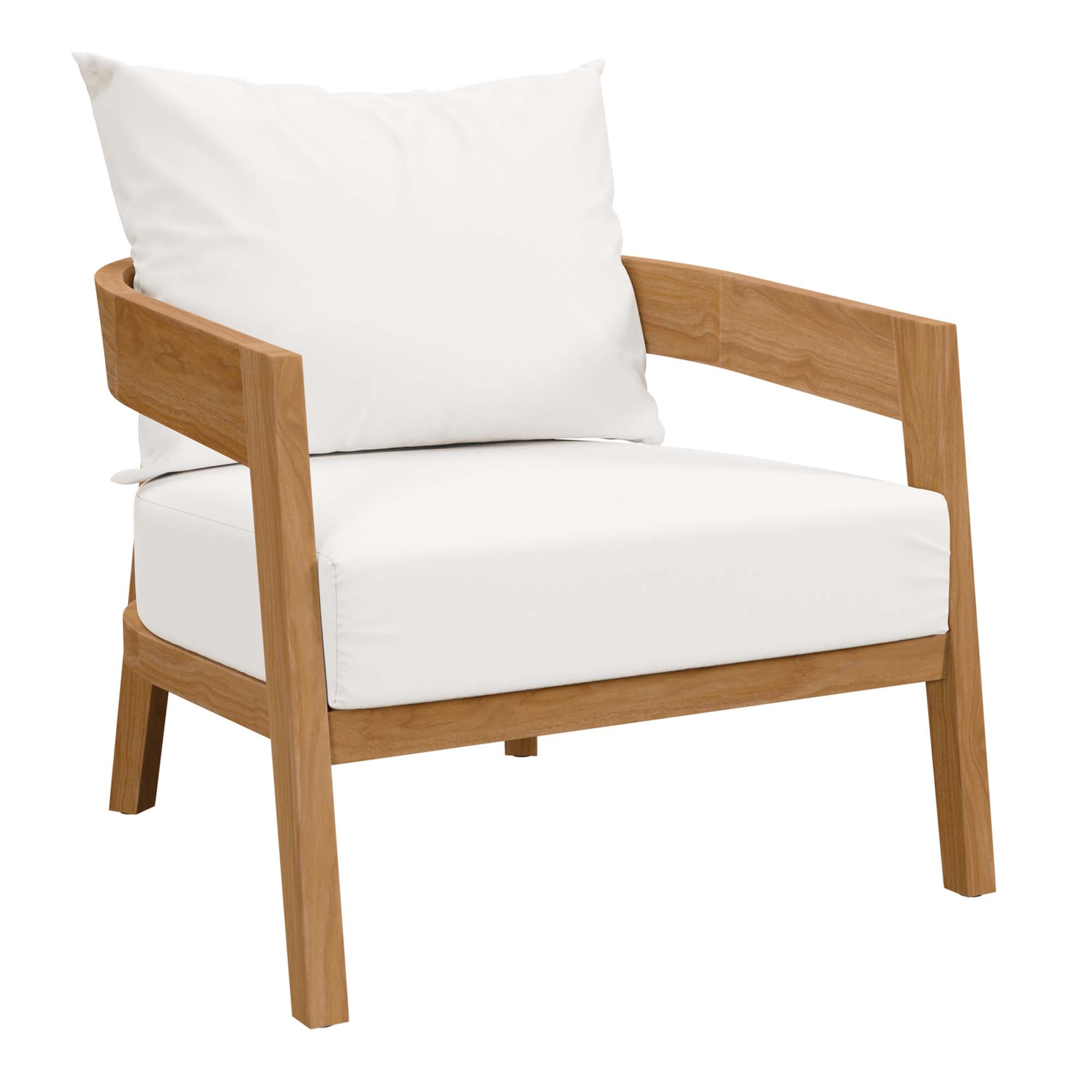 Brisbane 3-Piece Teak Wood Outdoor Patio Set, Natural White