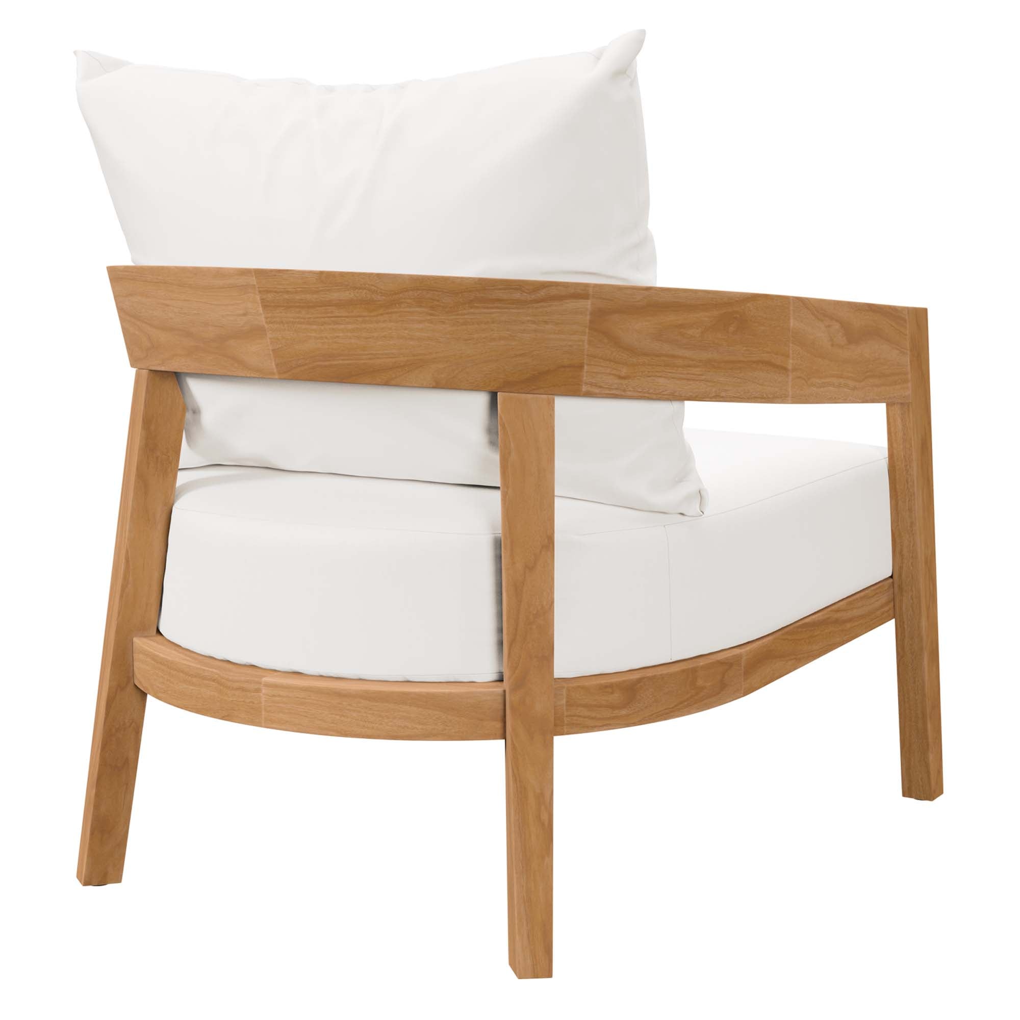 Brisbane 3-Piece Teak Wood Outdoor Patio Set, Natural White