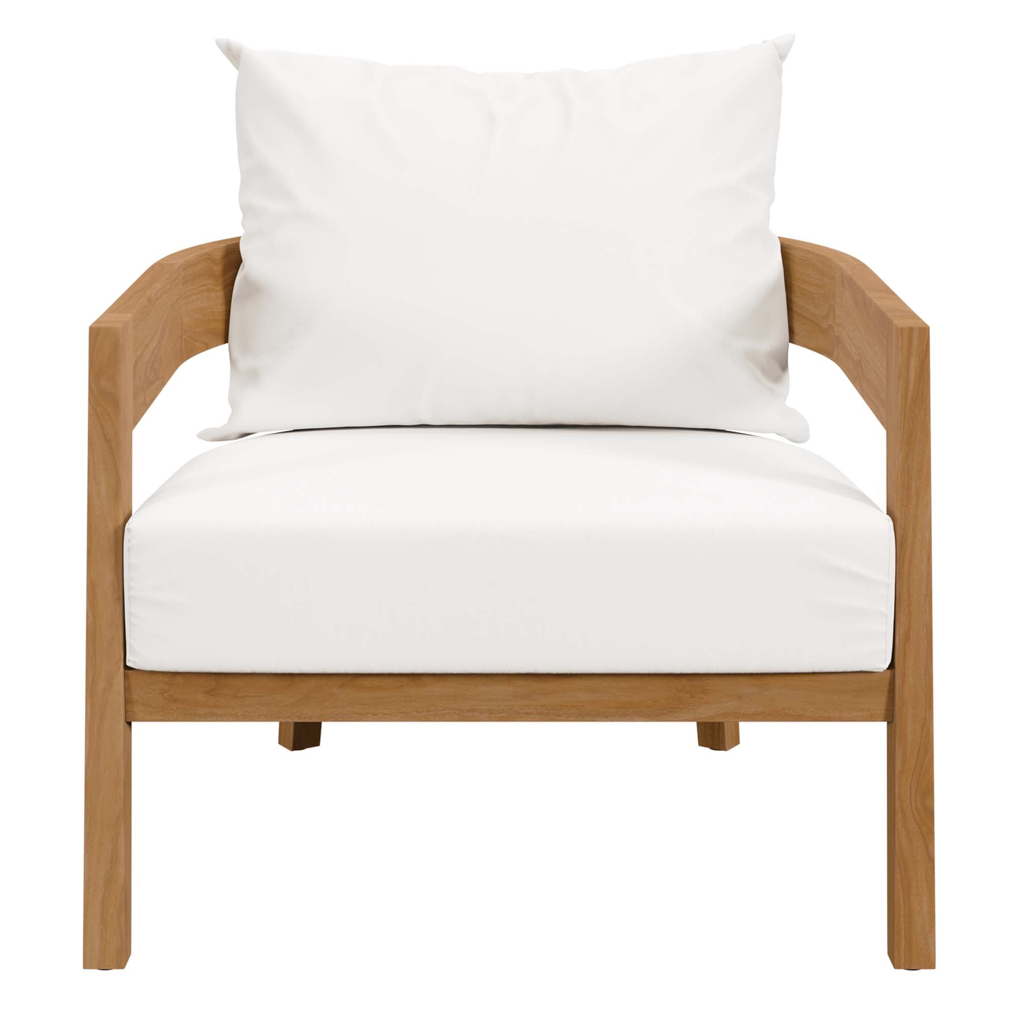 Brisbane 3-Piece Teak Wood Outdoor Patio Set, Natural White
