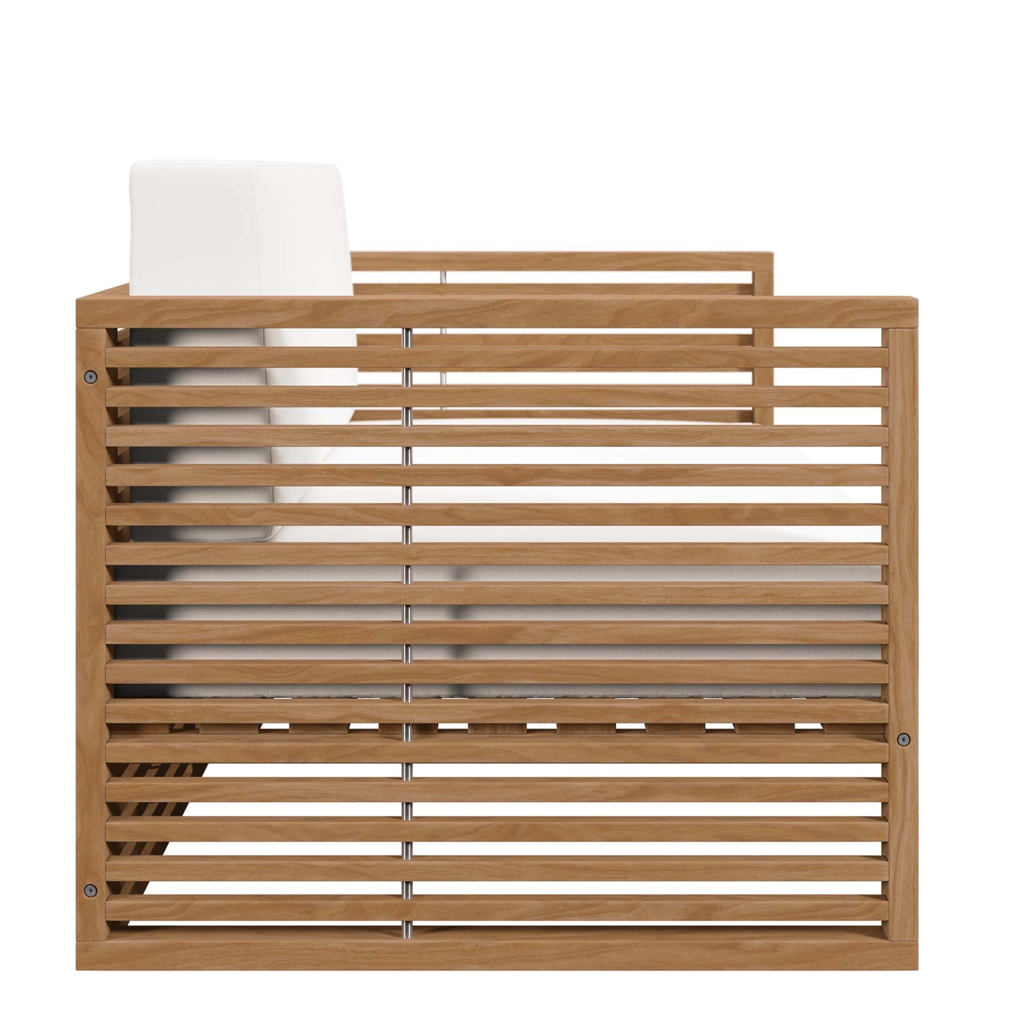 Carlsbad 6-Piece Teak Wood Outdoor Patio Set, Natural White