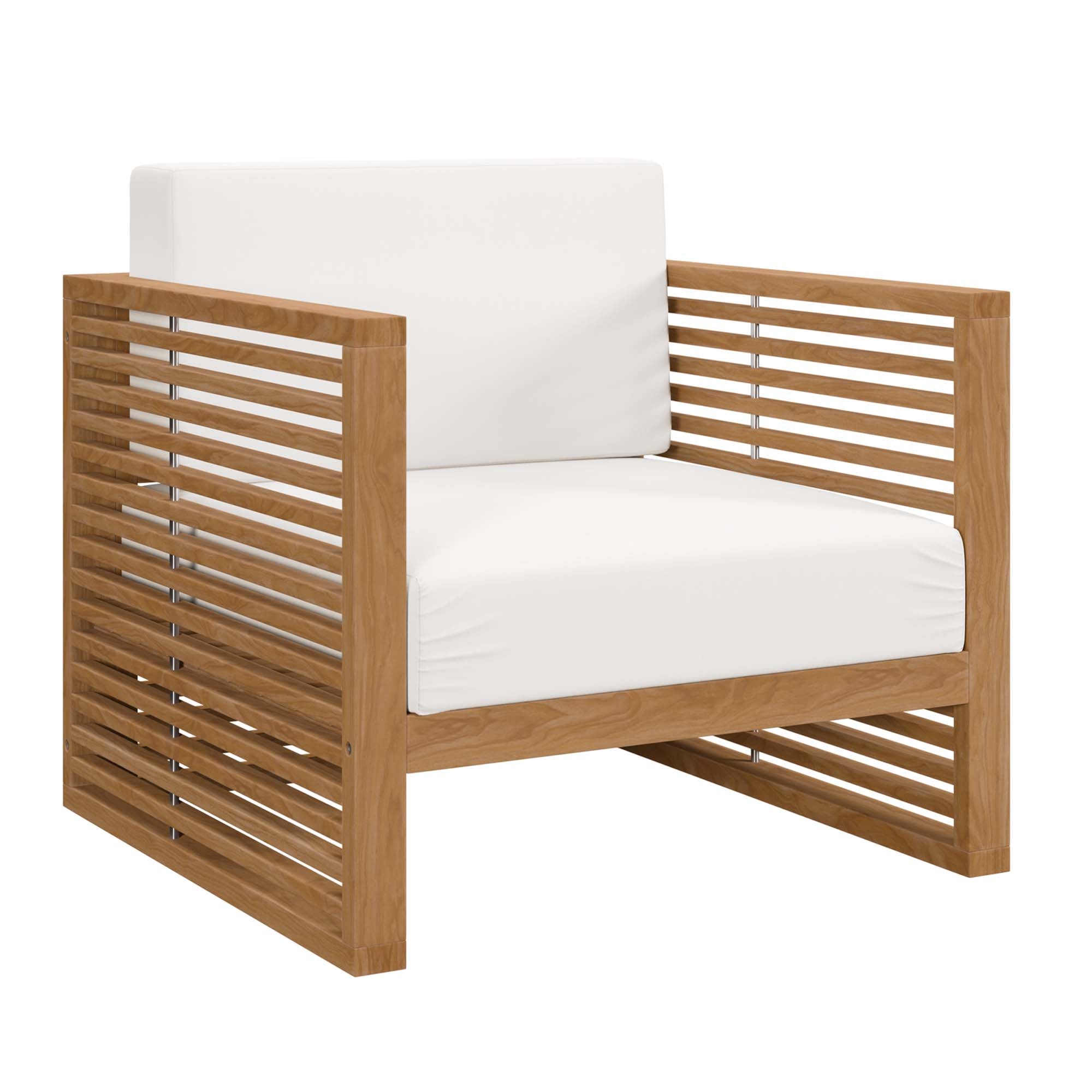 Carlsbad 6-Piece Teak Wood Outdoor Patio Set, Natural White